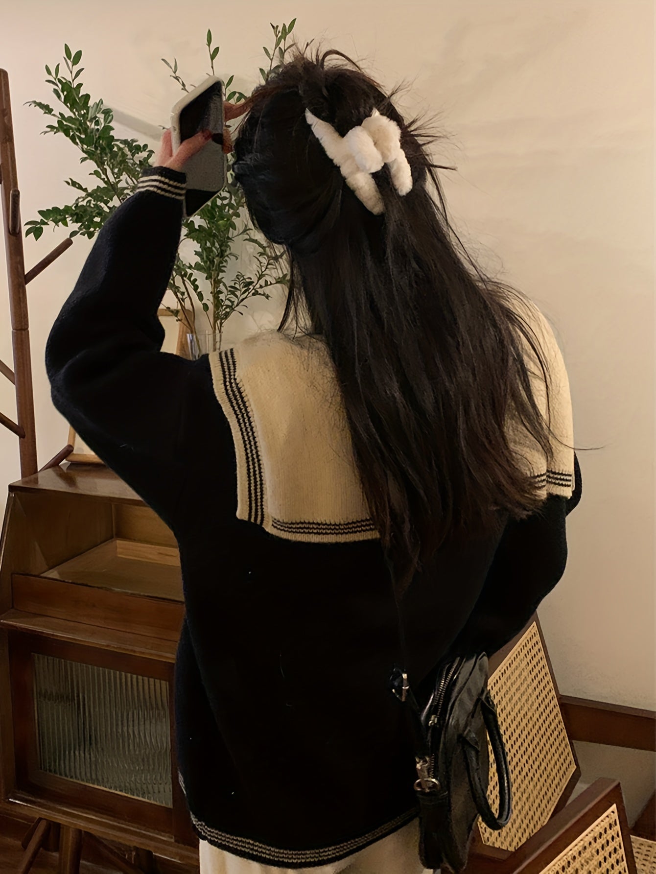 Sixsr Color Block Knit Sweater, Casual Crew Neck Long Sleeve Sweater, Women's Clothing