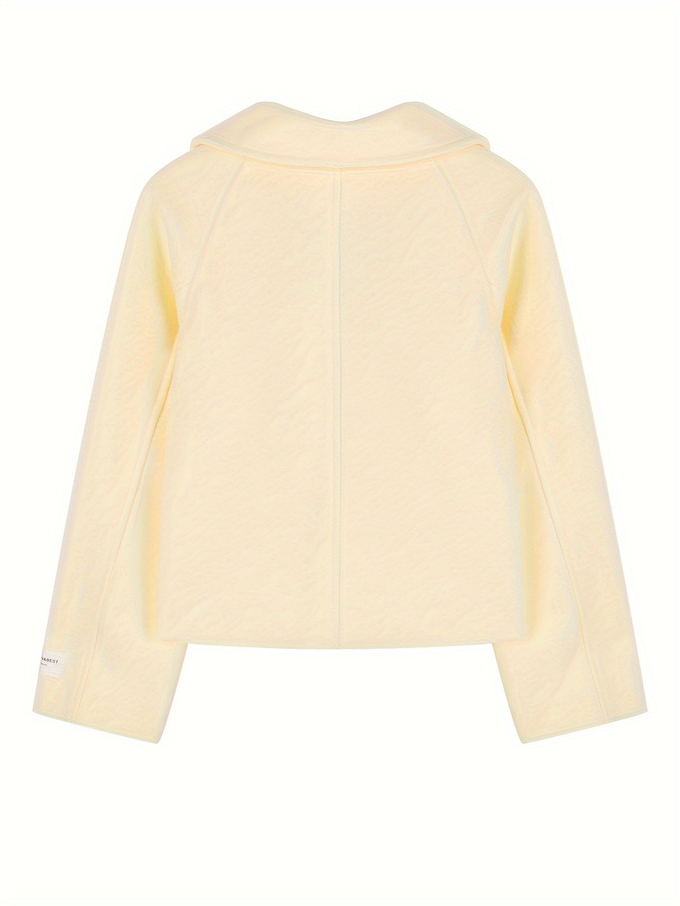 Sixsr Button Front Lapel Neck Jacket, Casual Solid Color Long Sleeve Coat For Fall & Winter, Women's Clothing