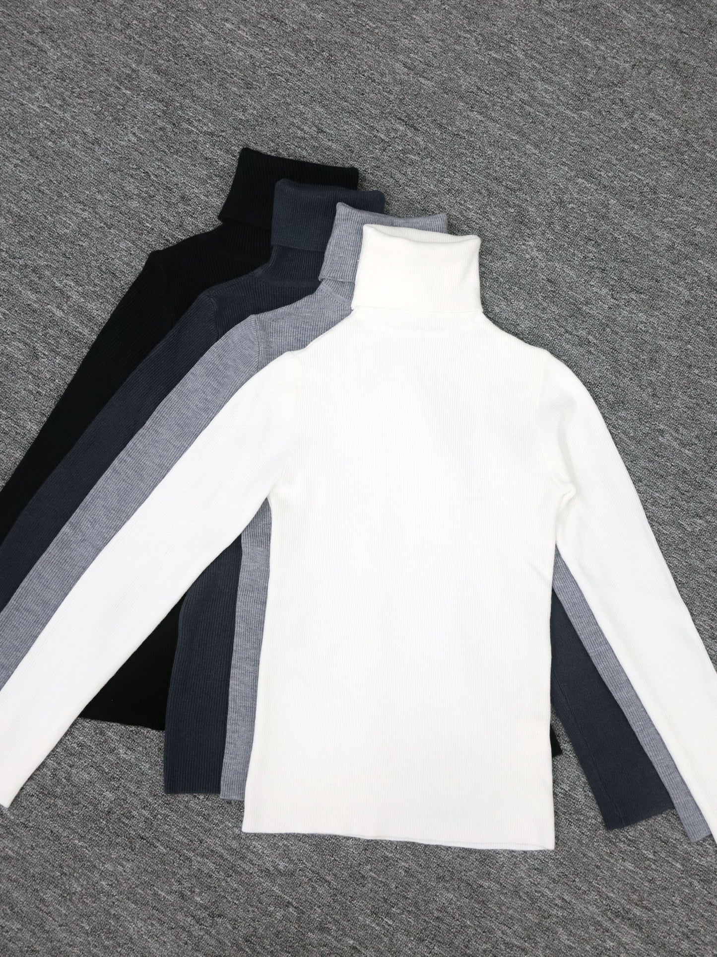 Sixsr Solid Pullover Sweater 4 Pack, Casual Turtle Neck Long Sleeve Slim Sweater, Women's Clothing