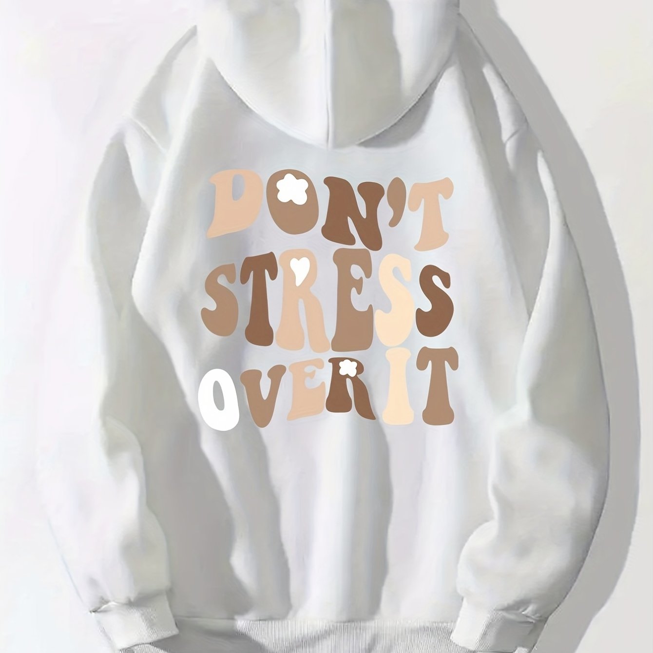 Sixsr Letters Graphic Hoodies, Long Sleeve Casual Everyday Kangaroo Pullover Tee Shirt, Women's Clothing