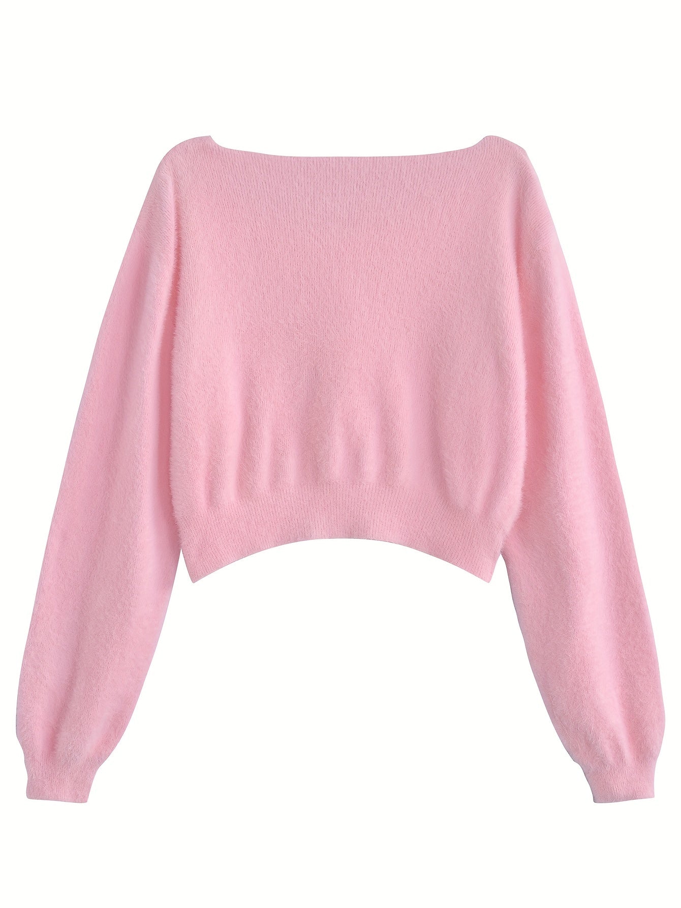 Sixsr Solid Button Down Knit Cardigan, Casual Long Sleeve Cozy Sweater, Women's Clothing