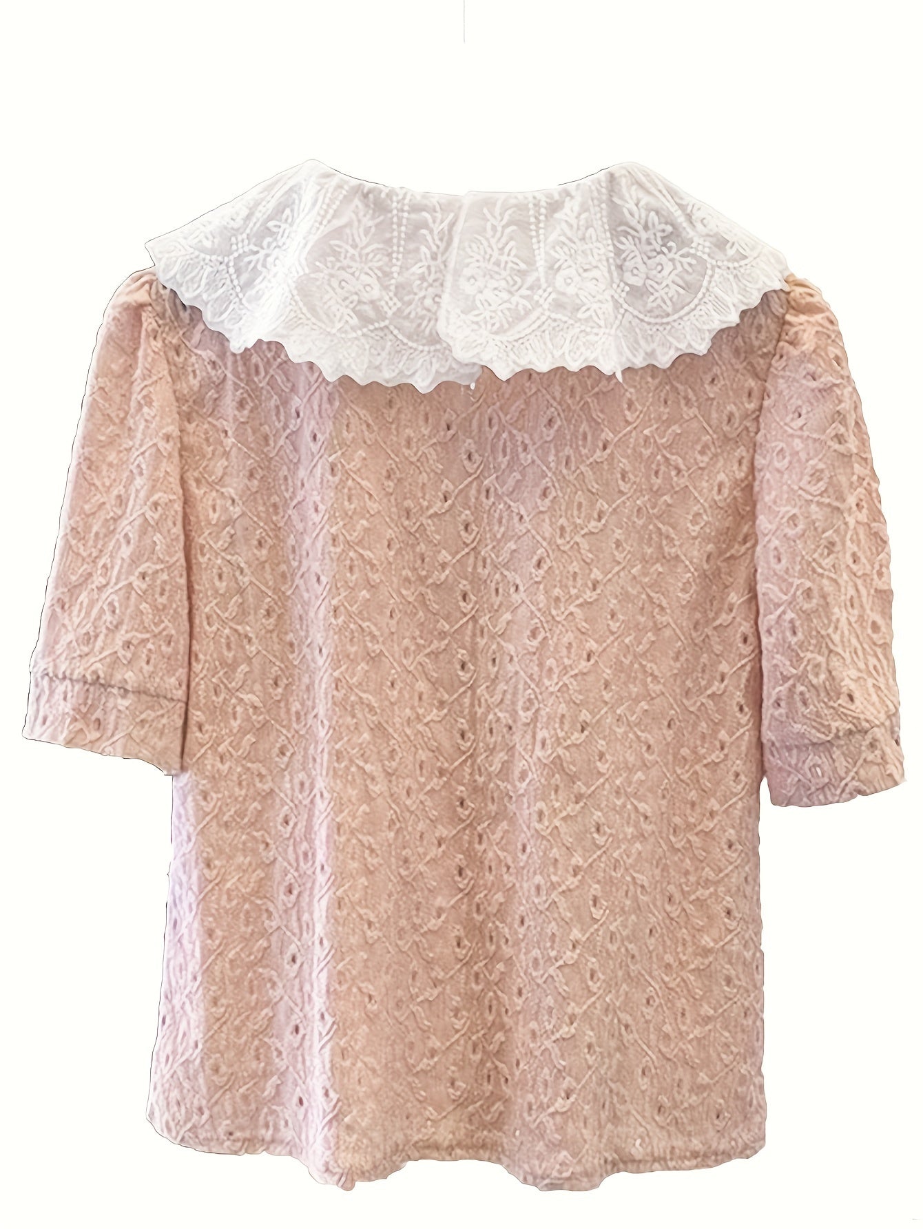 Sixsr Contrast Trim Elegant Blouse, Short Sleeve Blouse For Spring & Summer, Women's Clothing