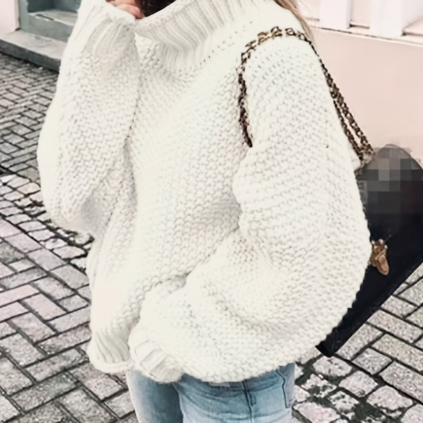 Sixsr Solid Turtle Neck Pullover Sweater, Casual Long Sleeve Sweater For Fall & Winter, Women's Clothing