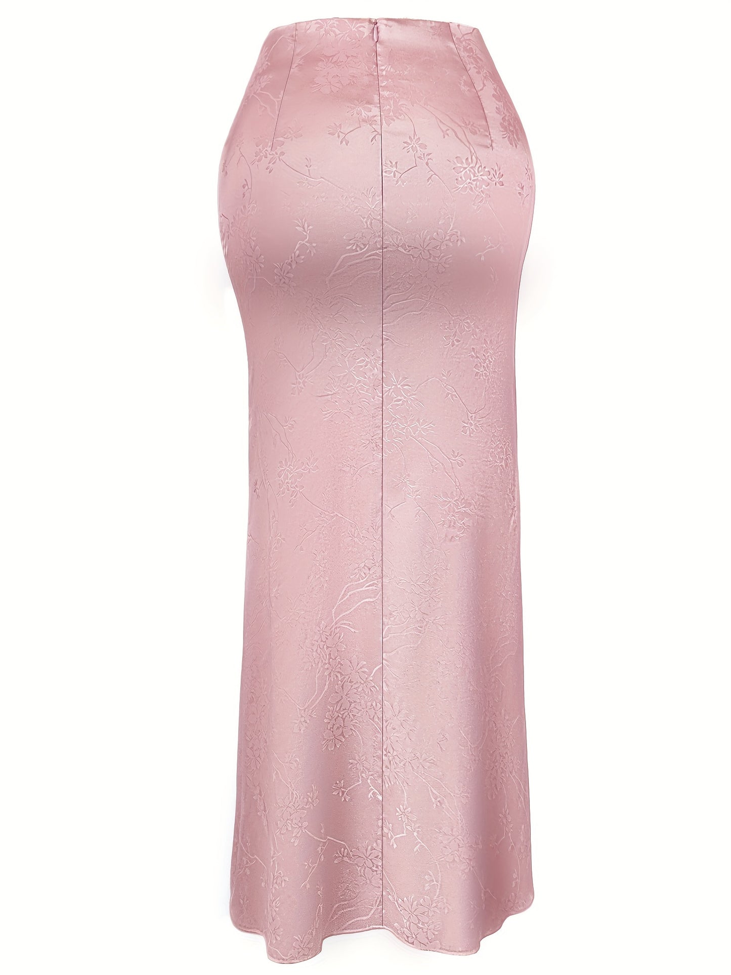 Sixsr Floral Print High Waist Bodycon Skirt, Elegant Ruffle Hem Maxi Skirt For Spring & Fall, Women's Clothing