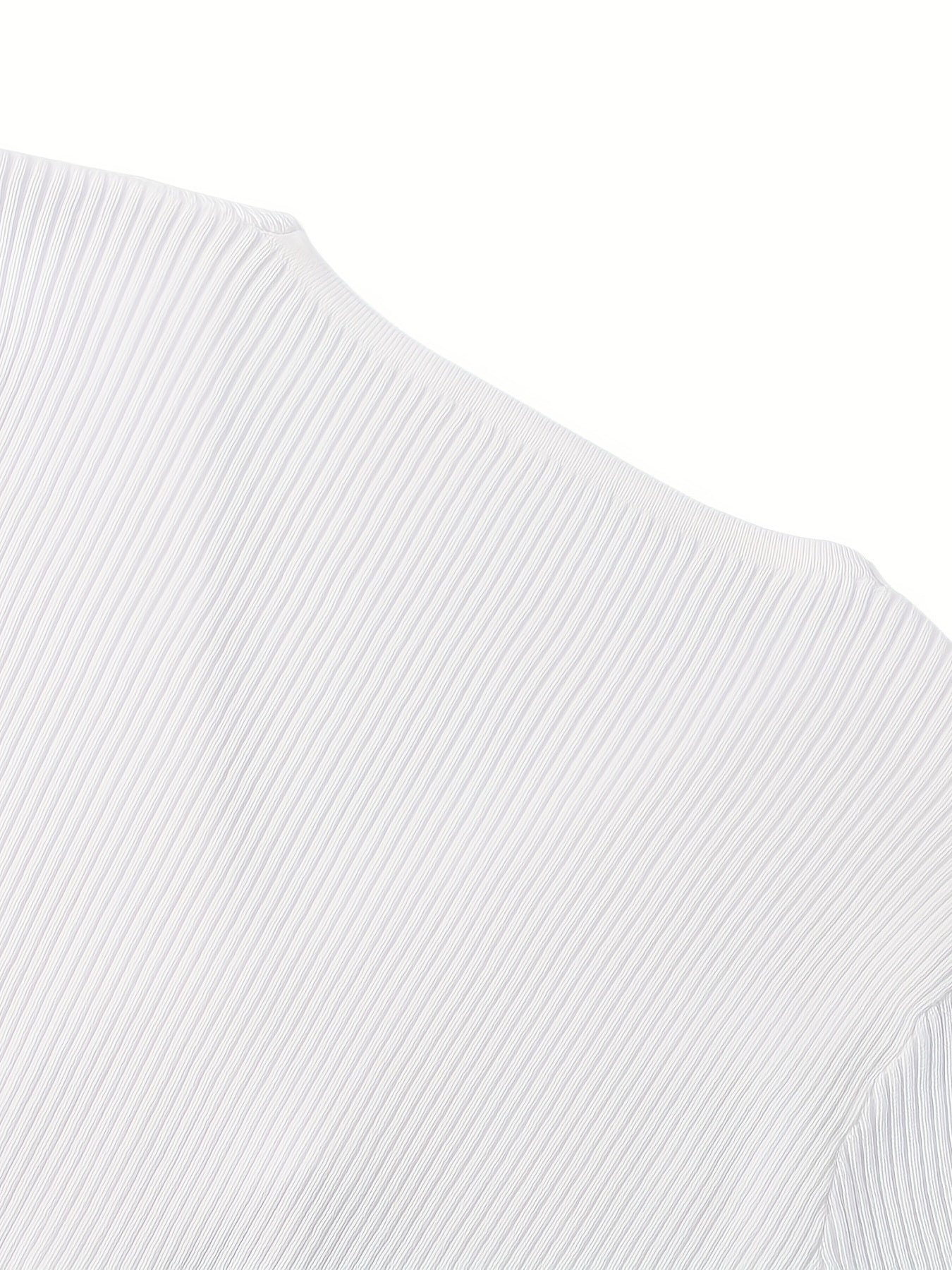 Sixsr Ribbed Flared Dress, Sexy Solid V Neck Long Sleeve Dress, Women's Clothing