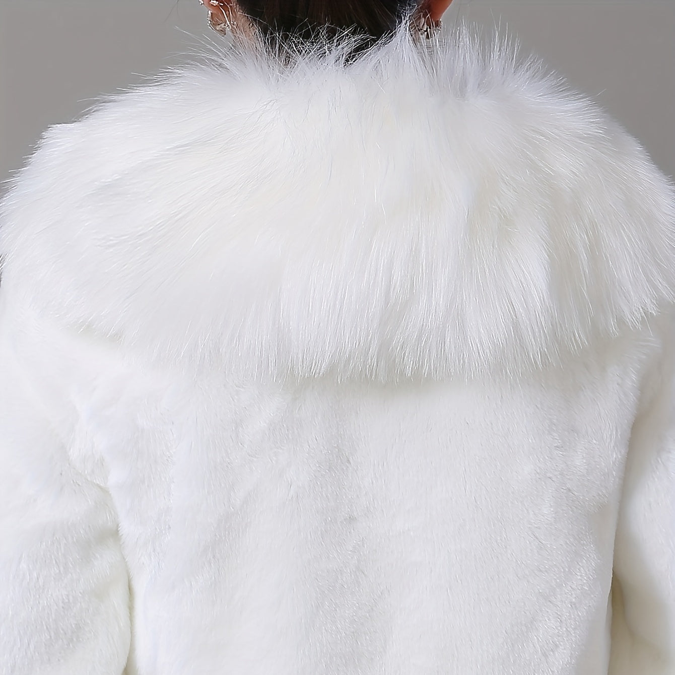 Sixsr White Faux Fur Shawl Plush Collar Wrap Elegant Long Sleeve Bride Cape Decorative Windproof Warm Cardigan For Women