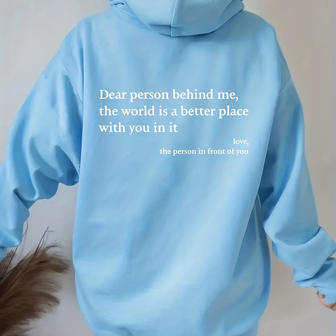 Sixsr Letter Print Hoodies, Long Sleeve Thermal Drawstring Casual Sweatshirt For Fall & Winter, Women's Clothing