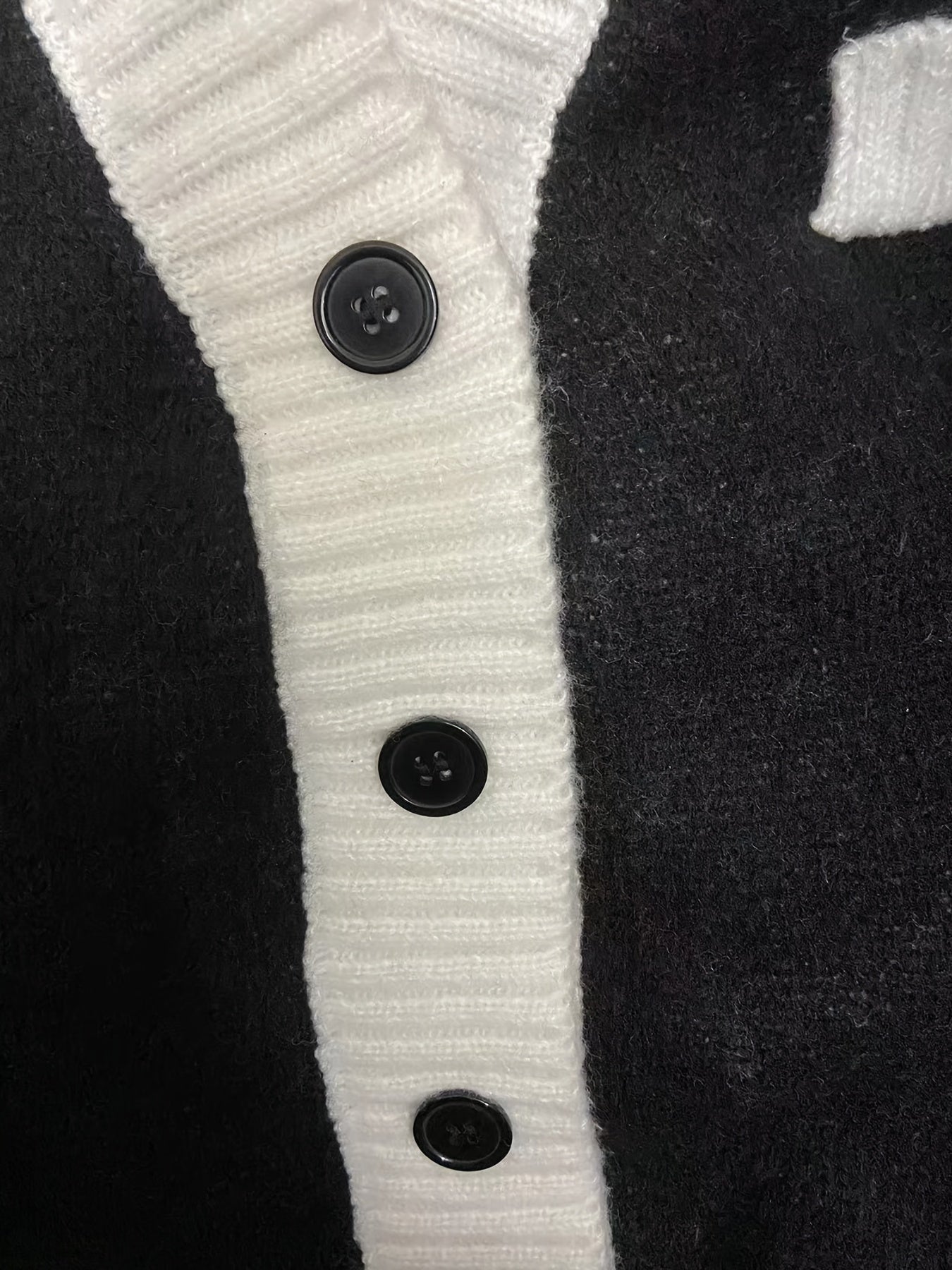 Sixsr Contrast Trim Single Breasted Cardigan, Versatile Long Sleeve V-neck Cardigan For Fall & Winter, Women's Clothing