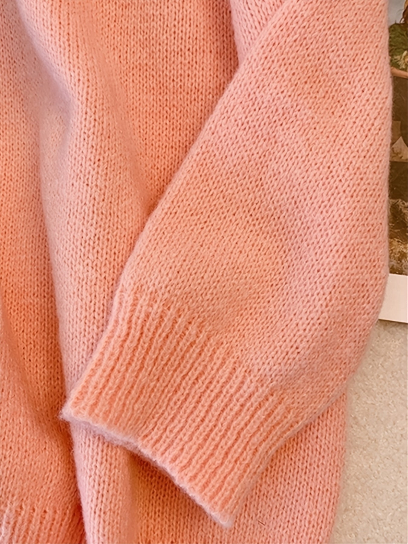Sixsr Vintage Color Block Cardigan, V-neck Long Sleeve Cardigan For Fall & Winter, Women's Clothing