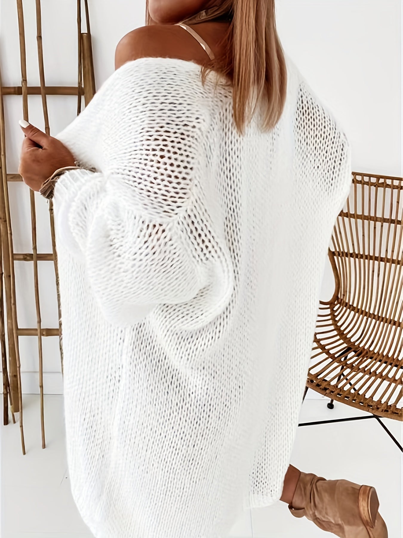 Sixsr Solid Open Front Cardigan, Casual Long Sleeve Cardigan For Spring & Fall, Women's Clothing