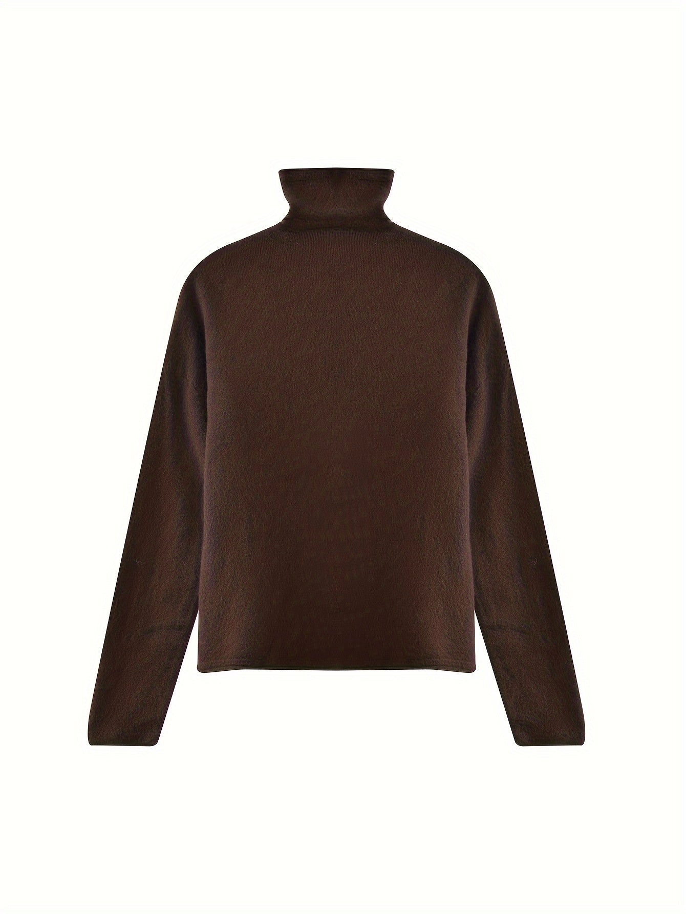 Sixsr Solid Turtle Neck Pullover Sweater, Casual Long Sleeve Versatile Inner Wear Sweater, Women's Clothing