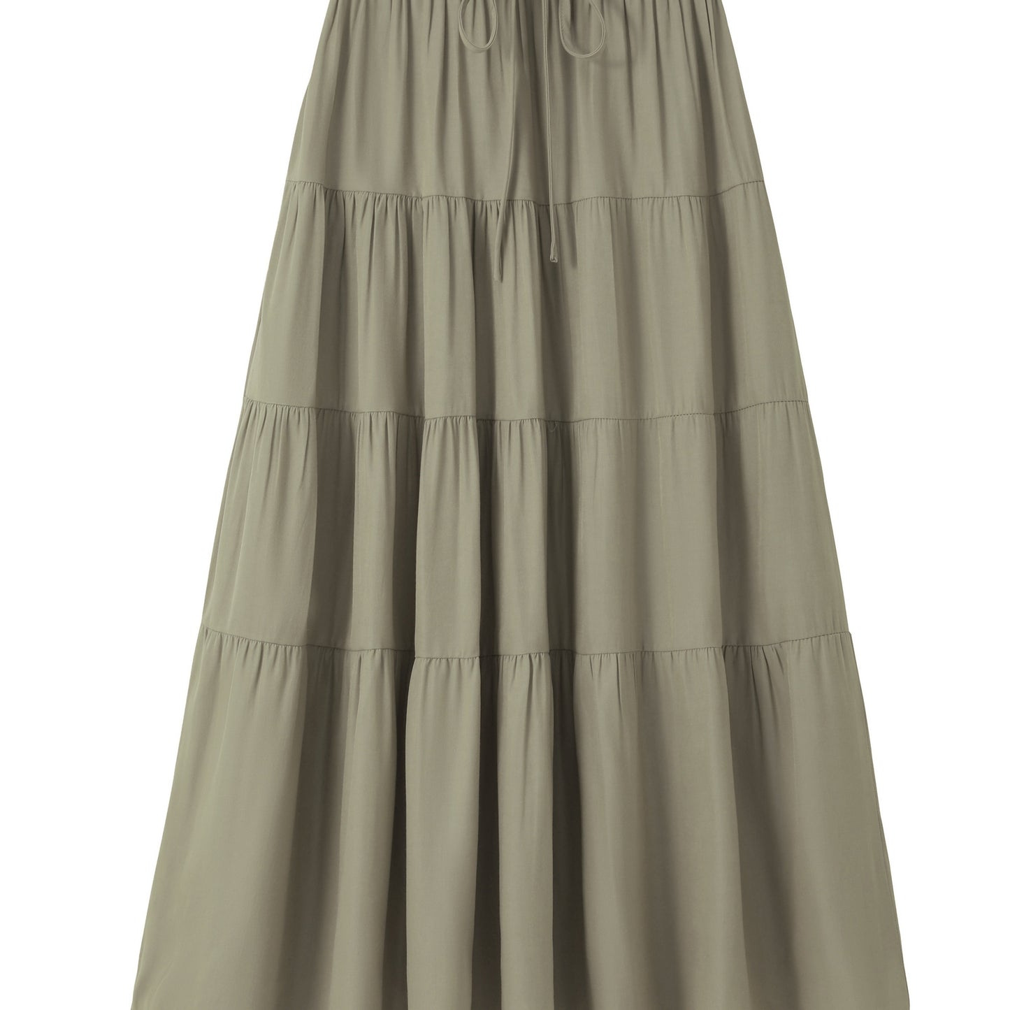 Ruffle Layered Hem Drawstring Skirt, Casual Skirt For Spring & Summer, Women's Clothing