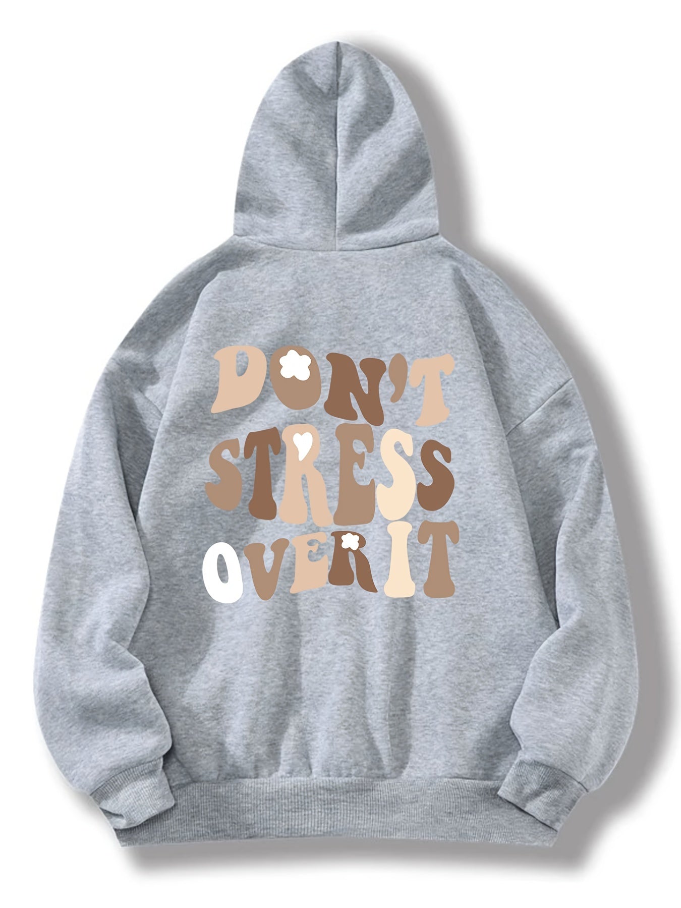 Sixsr Letters Graphic Hoodies, Long Sleeve Casual Everyday Kangaroo Pullover Tee Shirt, Women's Clothing