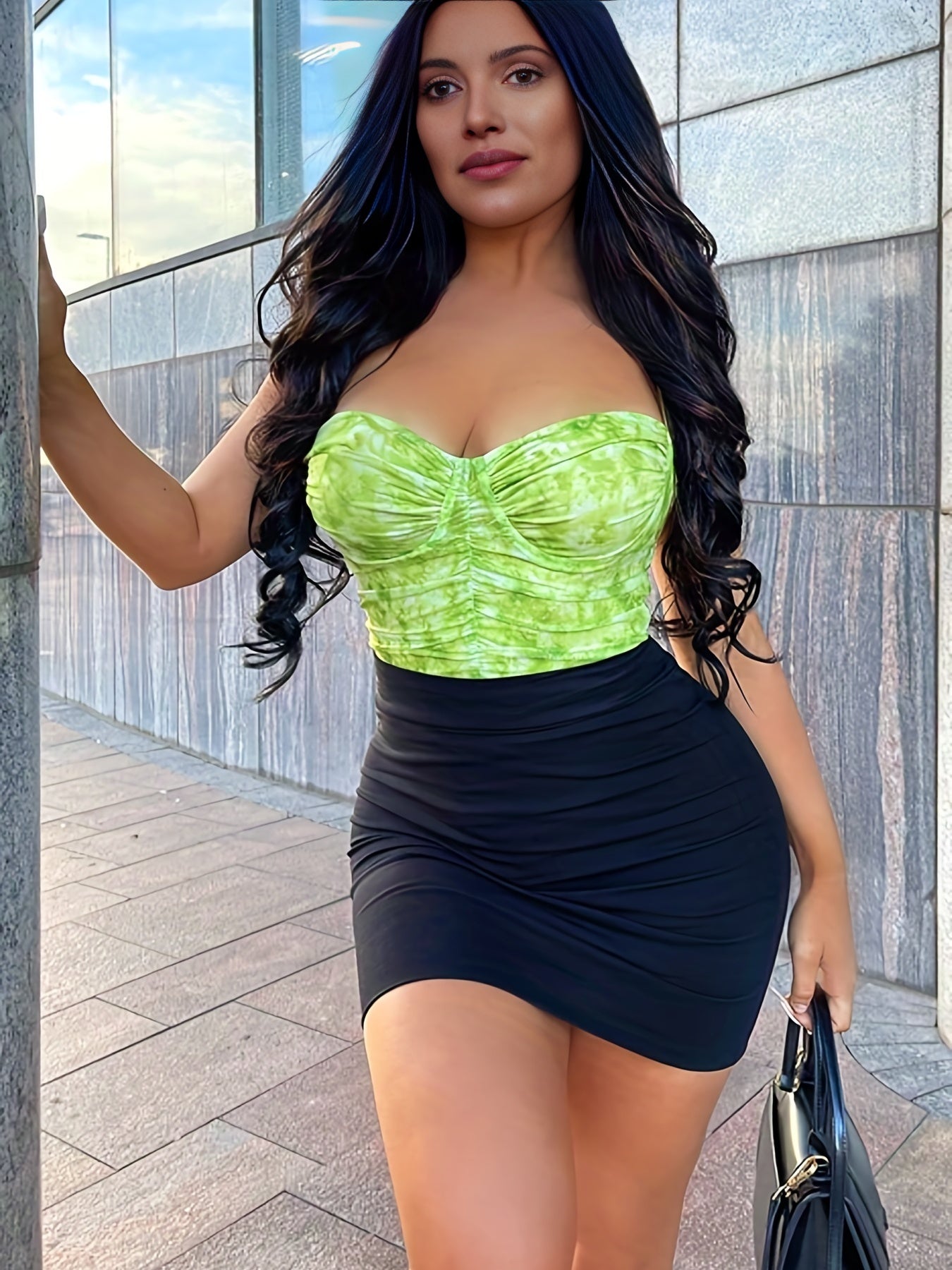 Sixsr High Waist Bodycon Mini Skirt, Sexy Solid Casual Summer Skirt, Women's Clothing
