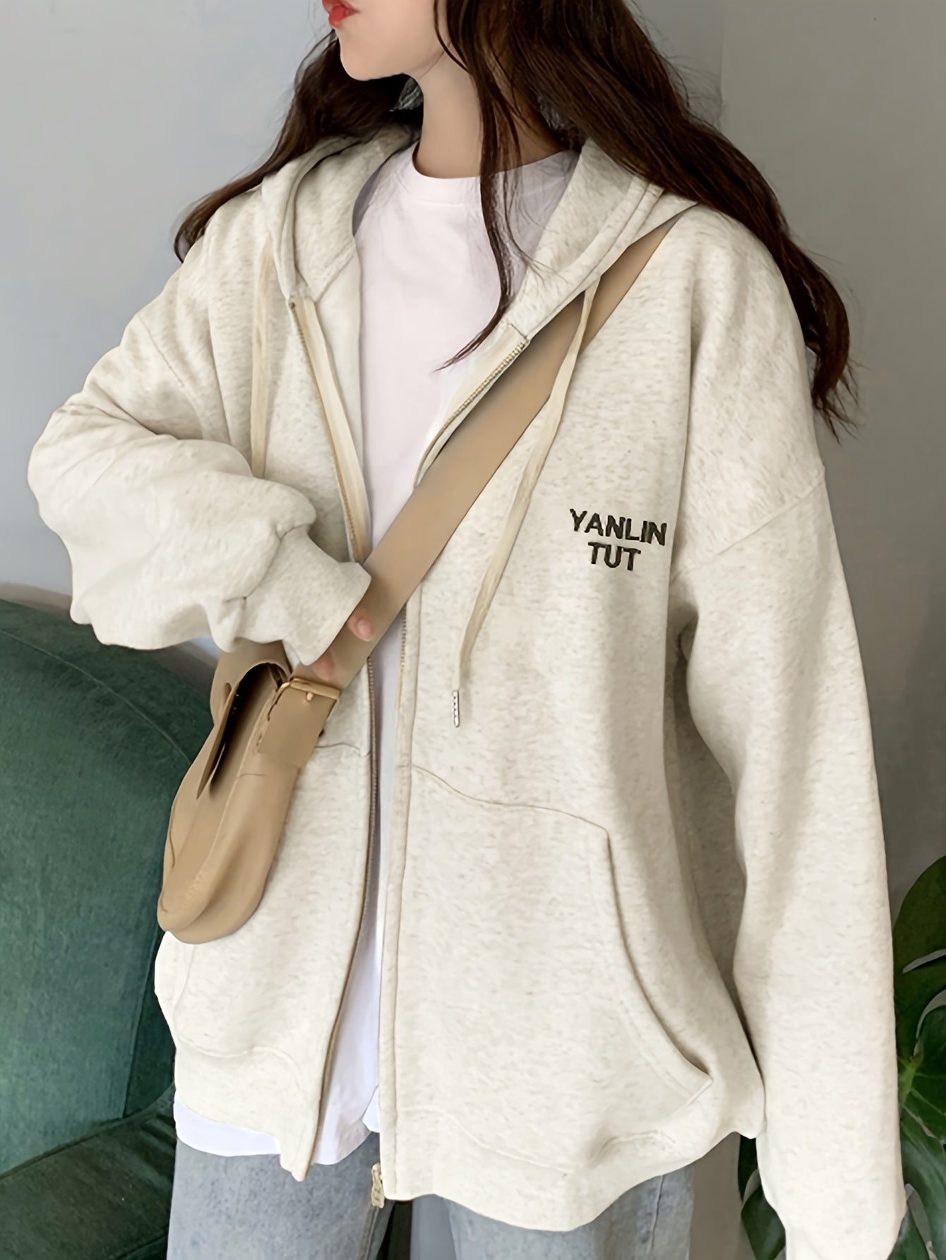 Sixsr Zipper Drawstring Hooded, Casual Long Sleeve With Pocket Hooded, Women's Clothing