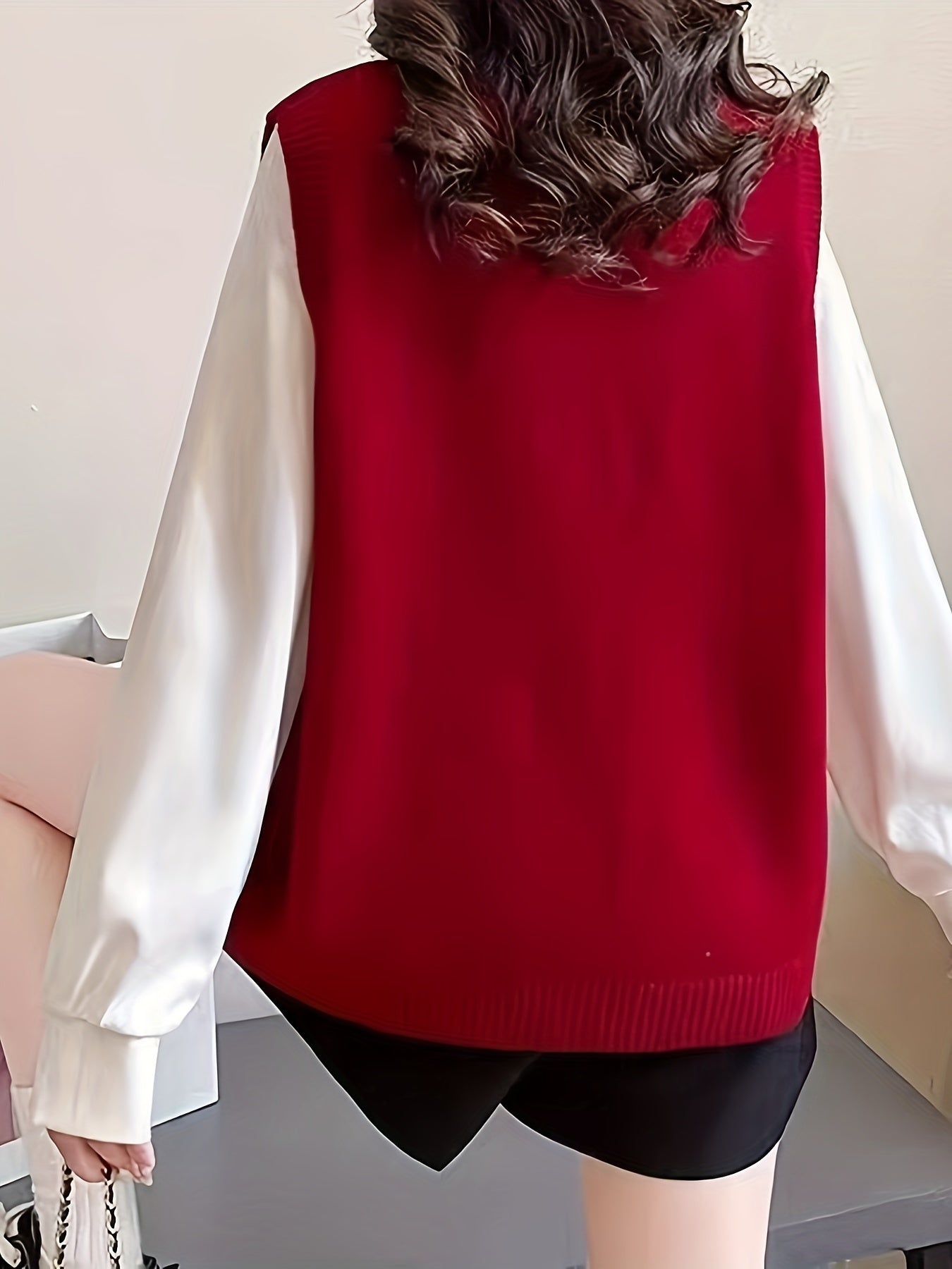 Sixsr Cartoon Pattern Button Front Sweater Veat, Elegant Sleeveless Vest, Women's Clothing
