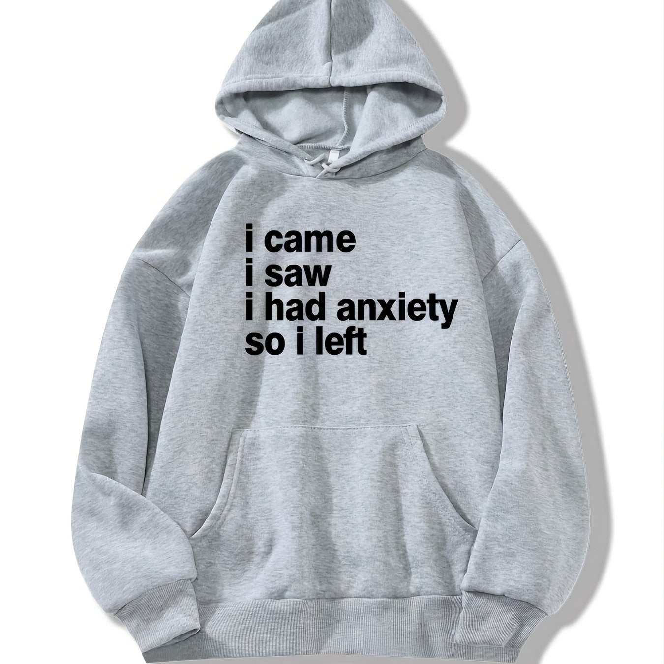 Sixsr Casual Letter Print Drawstring Hoodie, Loose Hooded Pocket Fashion Long Sleeve Sweatshirt, Women's Clothing