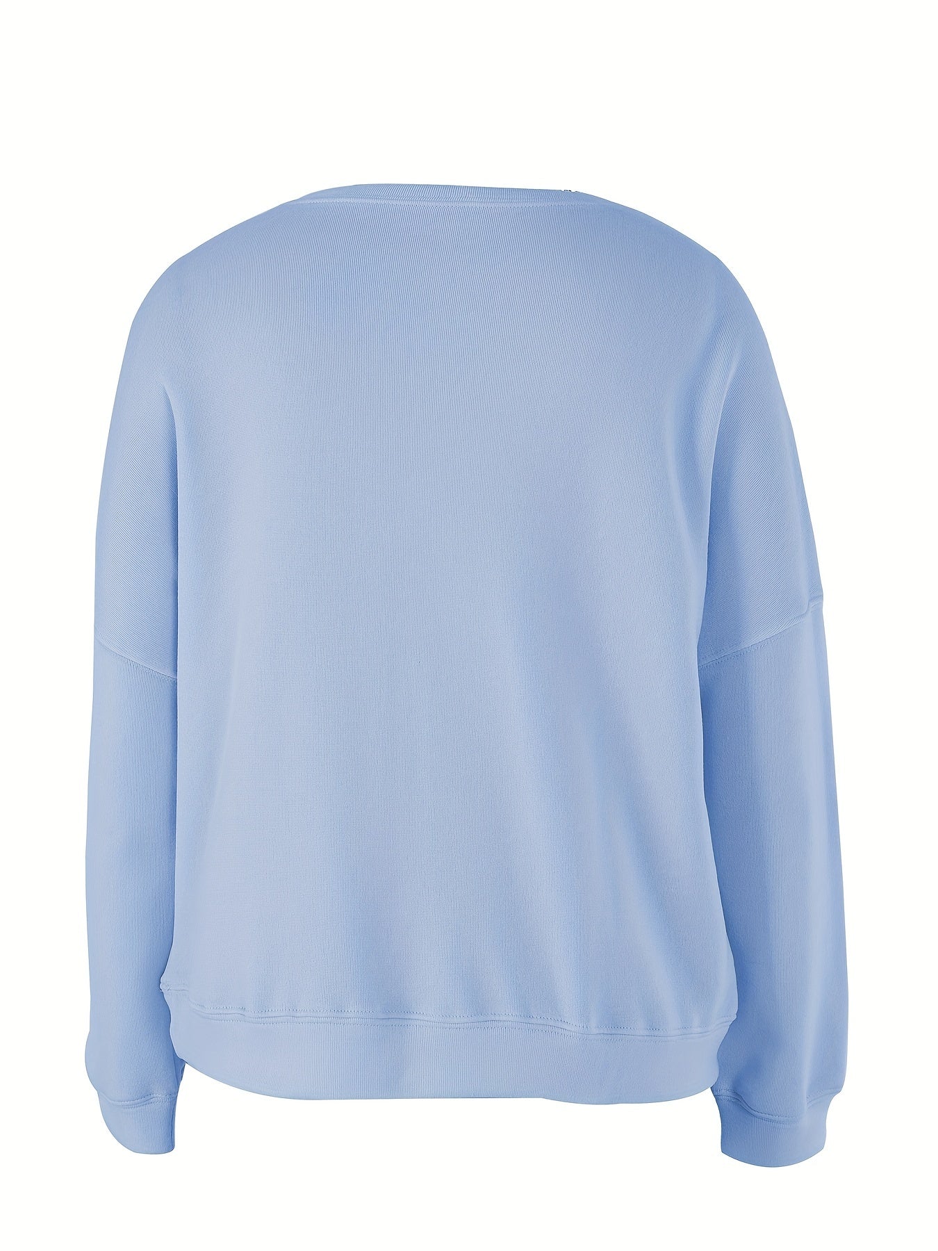 Sixsr Round Neck Bee Print Pullover, Casual Fashion Loose Long Sleeve Sweatshirt, Women's Clothing