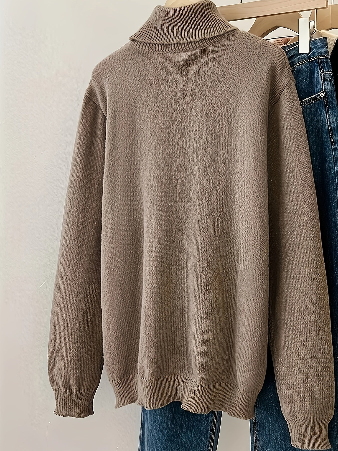 Sixsr Geo Pattern Turtle Neck Pullover Sweater, Elegant Long Sleeve Sweater, Women's Clothing