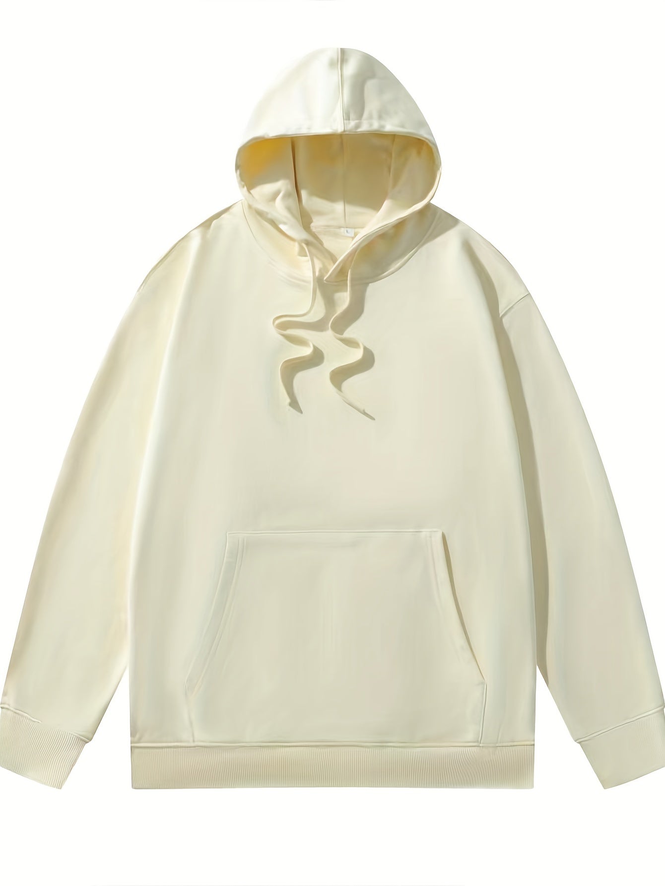 Sixsr Solid Color Kangaroo Pocket Hoodie, Casual Long Sleeve Drawstring Hoodie Sweatshirt, Women's Clothing