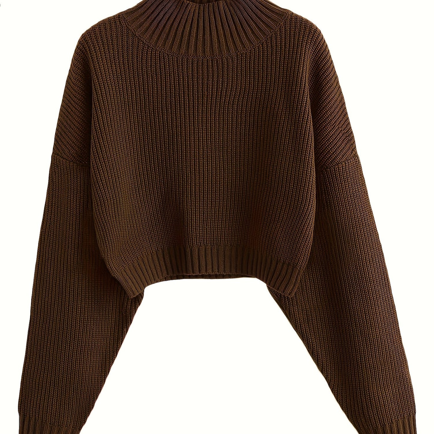 Sixsr Long Sleeve Drop Shoulder Sweater, Loose Solid Casual Sweater, Women's Clothing