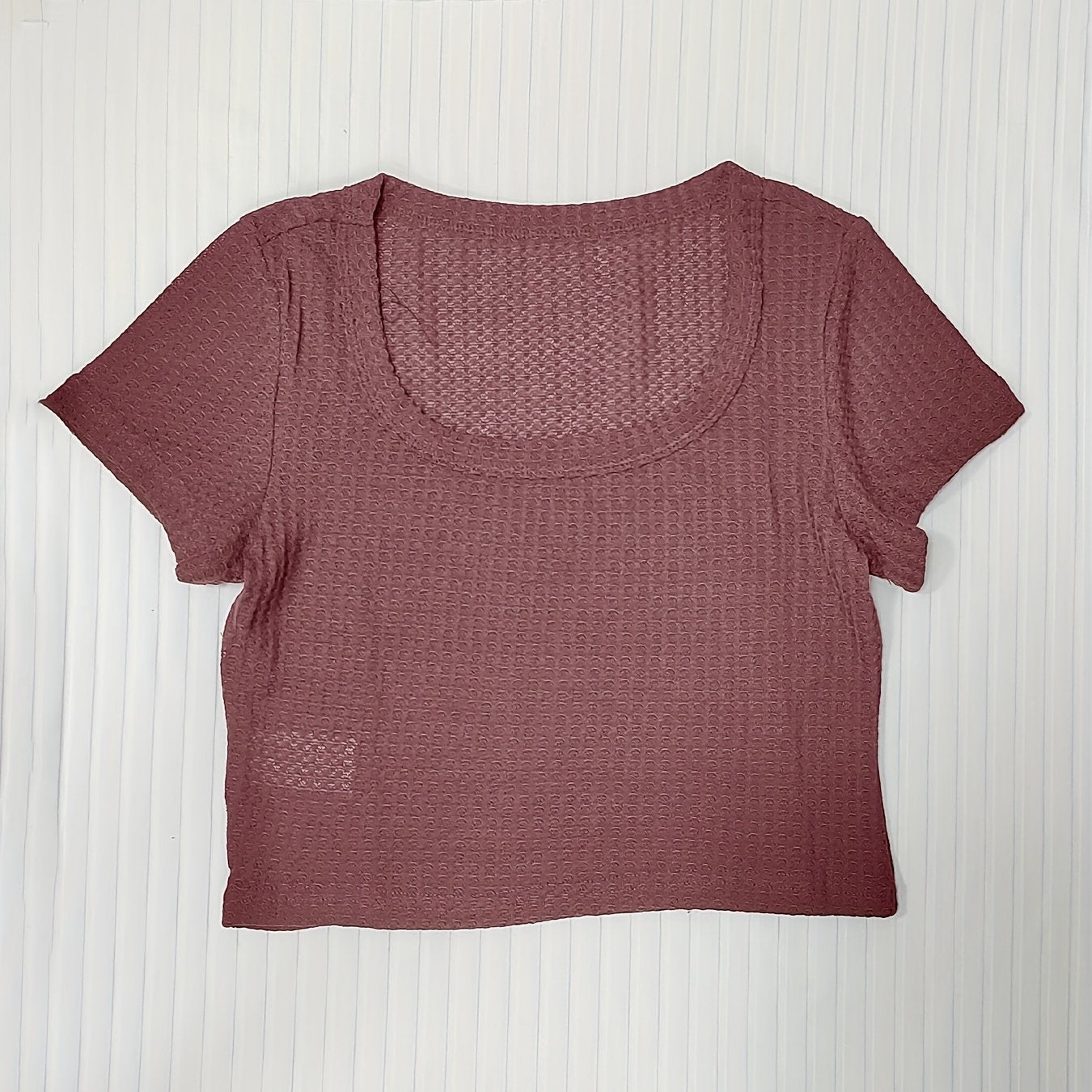 Sixsr Basics Solid Crew Neck Slim Crop T-shirt, Casual Short Sleeve Fashion Summer T-Shirts Crop Tops, Women's Clothing