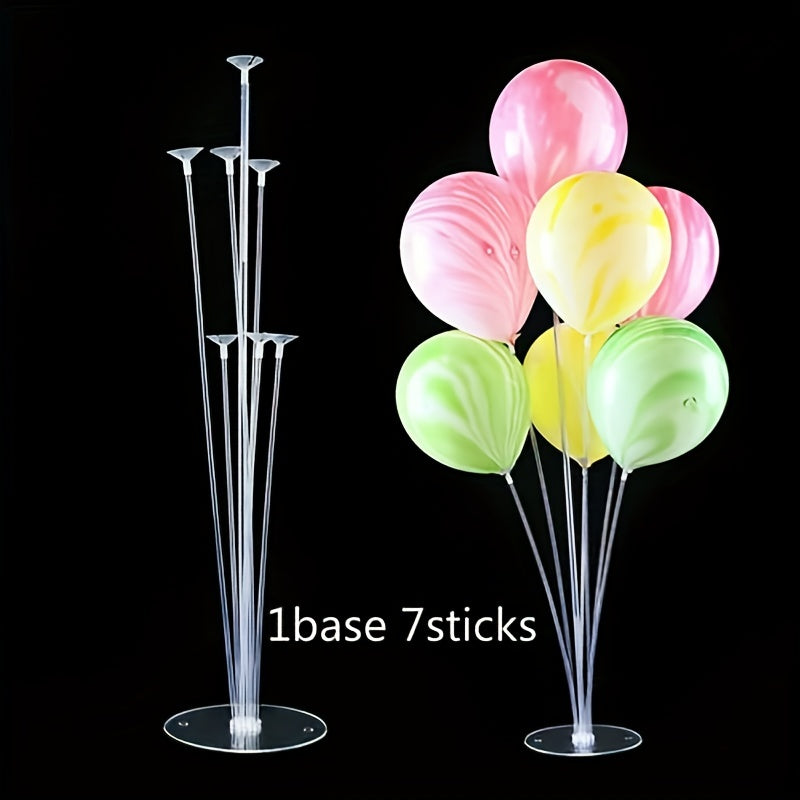 Set, 27.56inch Balloons With 7 Head Table Floating Party Decoration Essential Table Floating For Birthday Wedding Anniversary Decorations