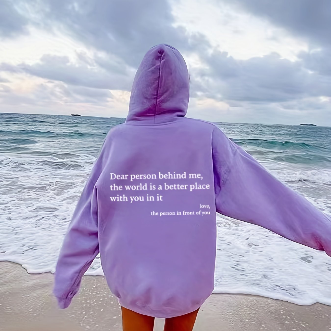 Sixsr Letter Print Hoodies, Long Sleeve Casual Sweatshirt For Winter & Fall, Women's Clothing