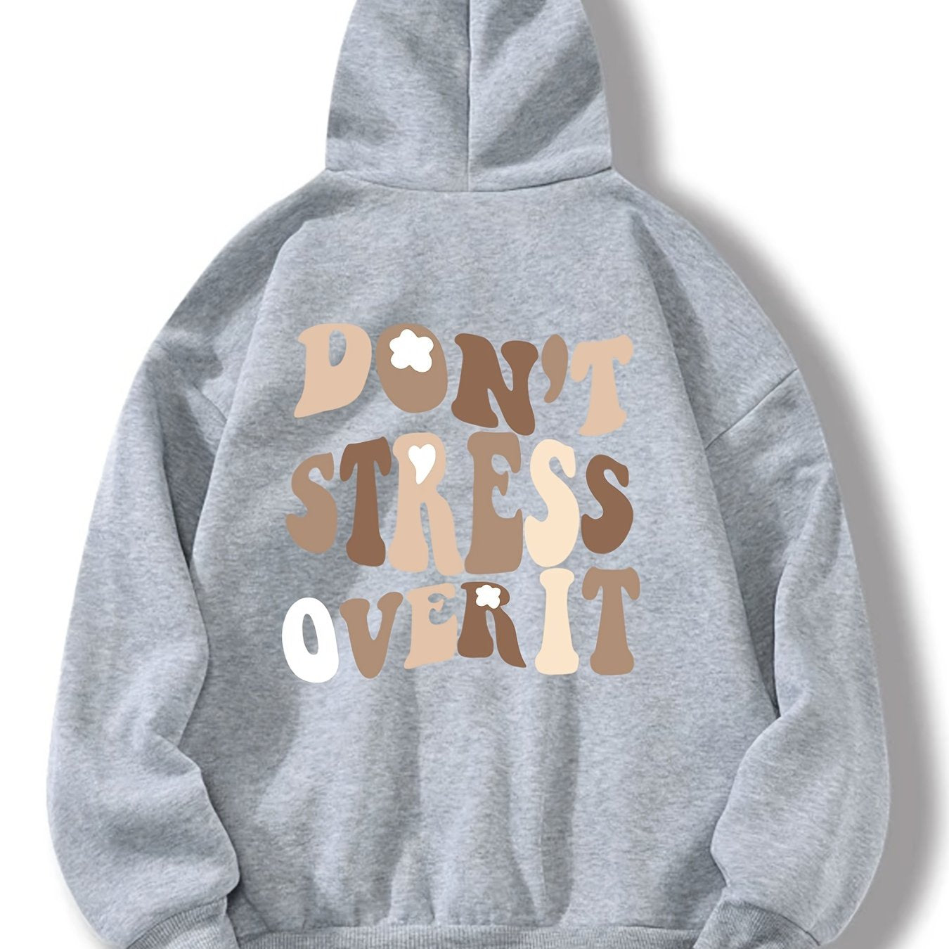 Sixsr Letters Graphic Hoodies, Long Sleeve Casual Everyday Kangaroo Pullover Tee Shirt, Women's Clothing