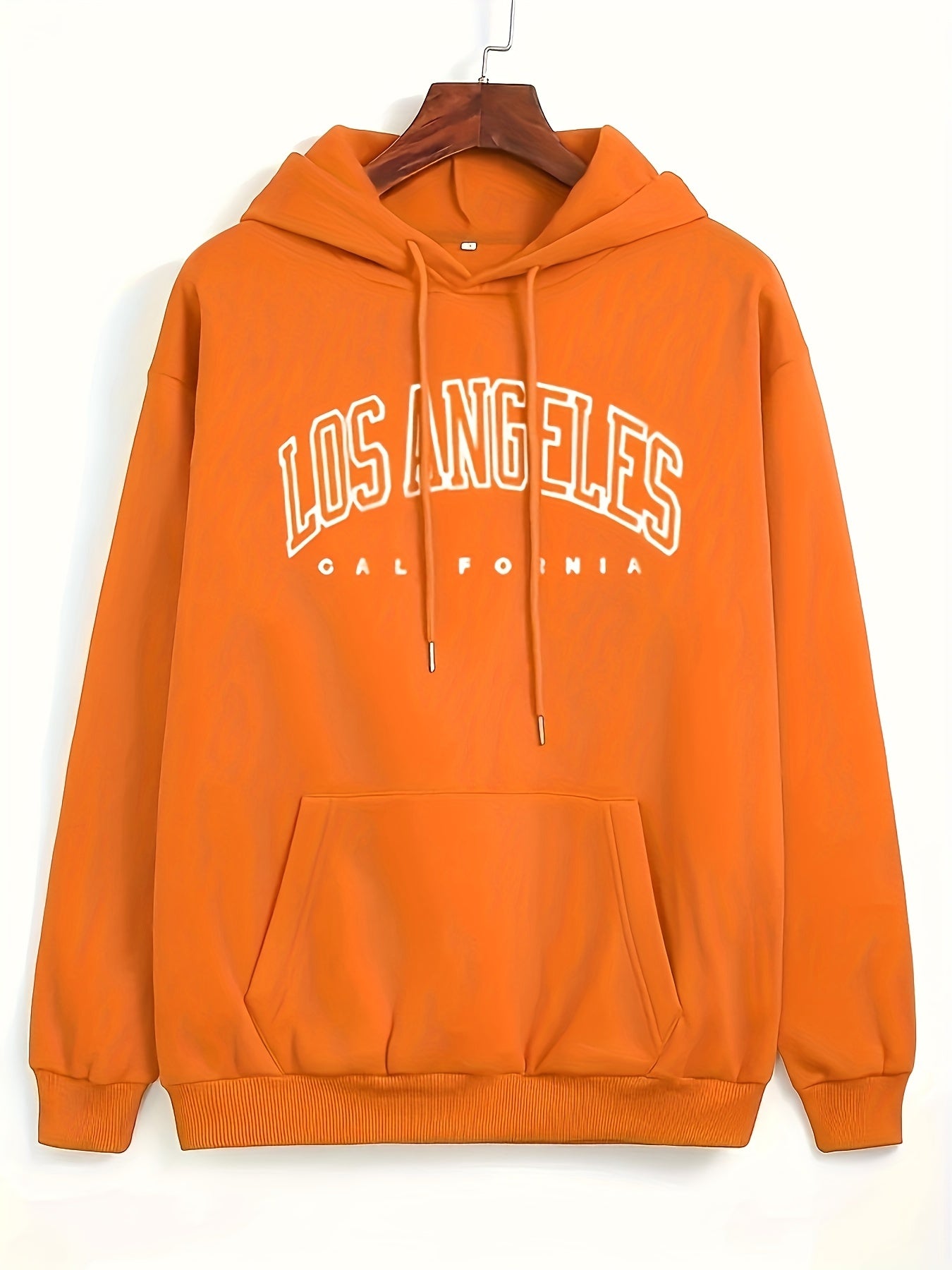 Sixsr Letter Print Kangaroo Pocket Preppy Hoodie, Casual Drawstring Long Sleeve Hoodies Sweatshirt, Women's Clothing