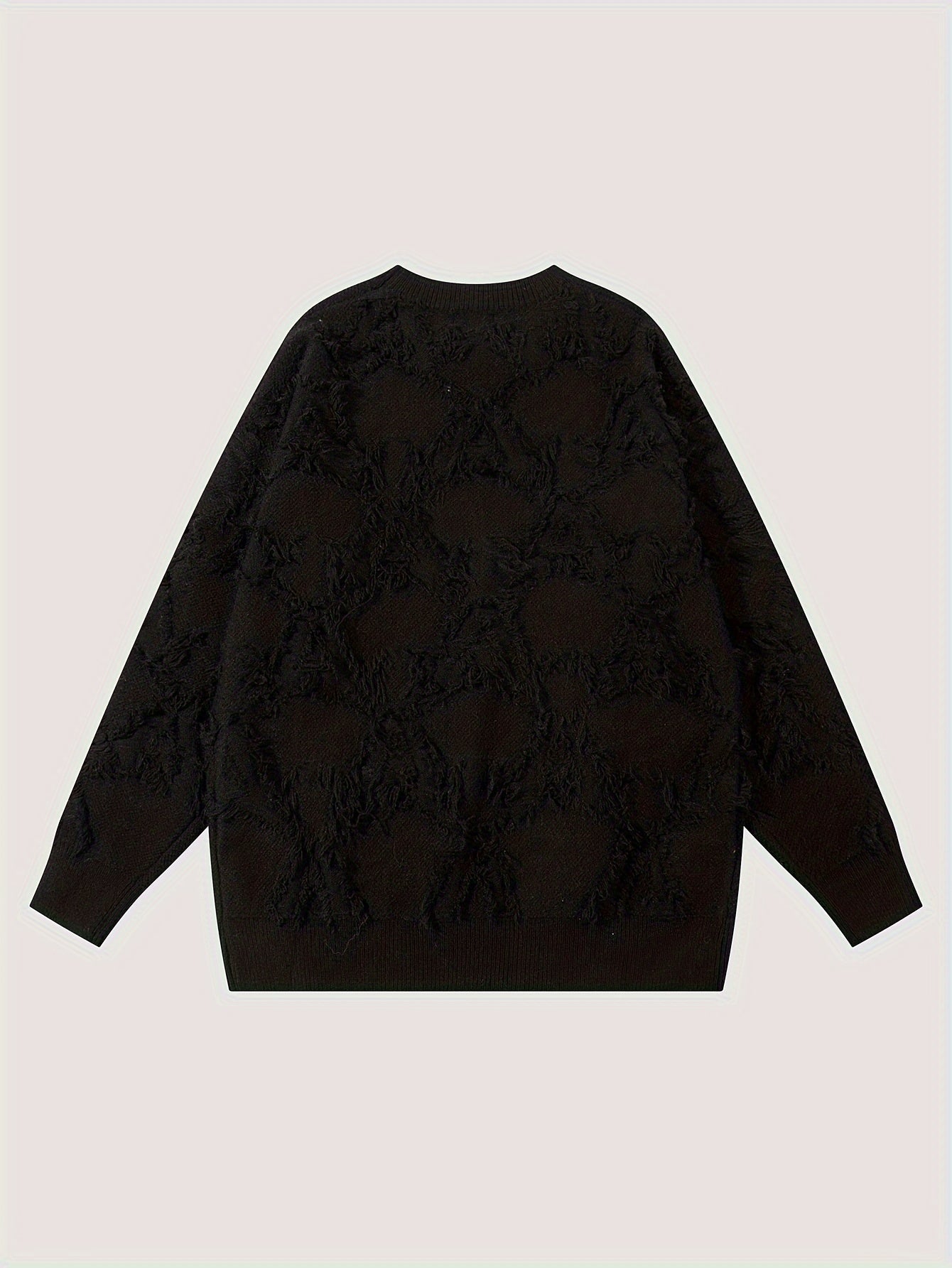 Sixsr All Match Knitted Solid Sweater, Men's Casual Warm Mid Stretch Crew Neck Pullover Sweater For Men Fall Winter