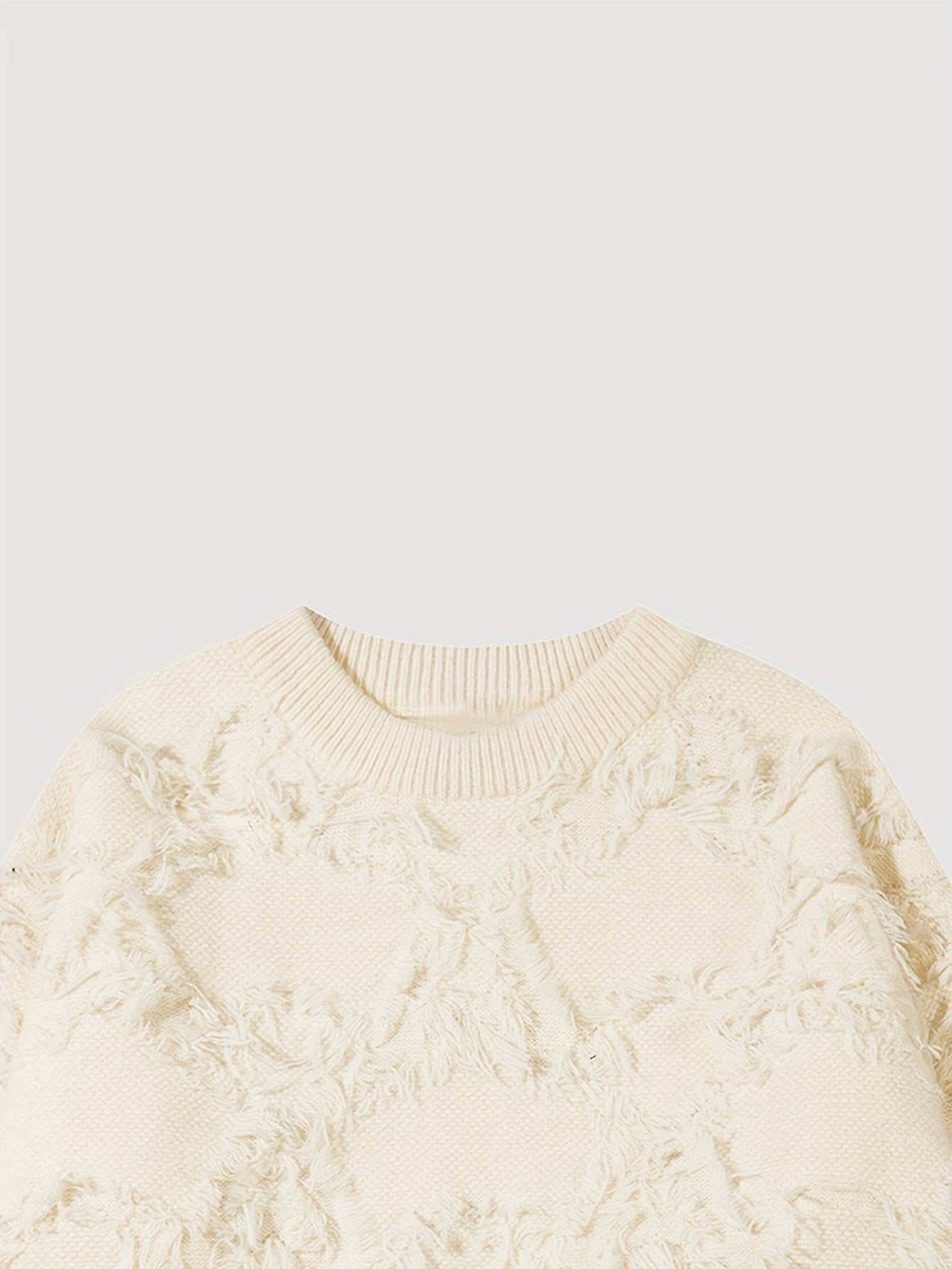 Sixsr All Match Knitted Solid Sweater, Men's Casual Warm Mid Stretch Crew Neck Pullover Sweater For Men Fall Winter