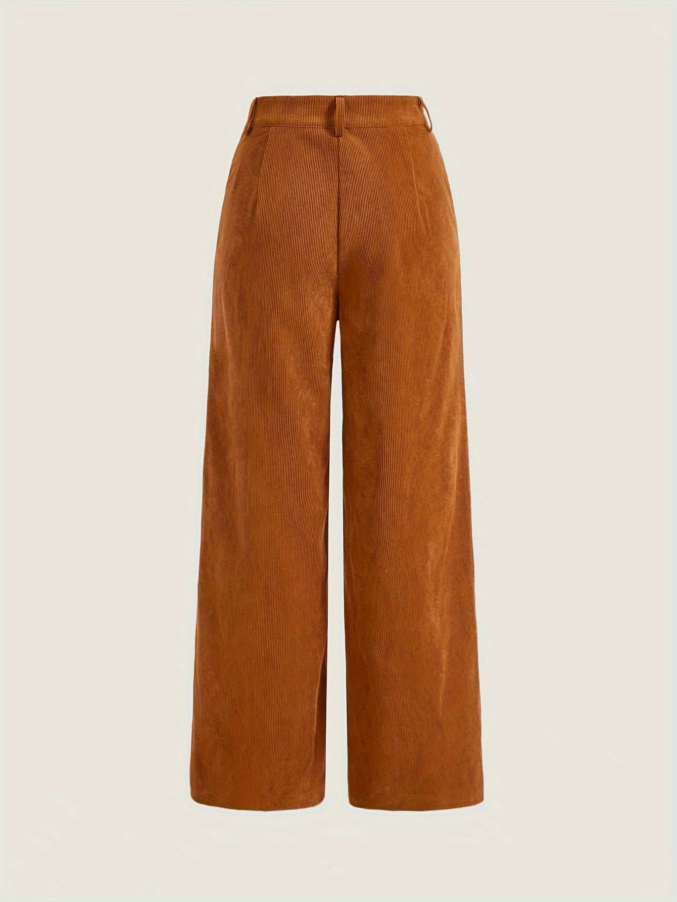 Sixsr Solid Corduroy Button Front Pants, Casual Wide Leg Pants For Fall & Winter, Women's Clothing