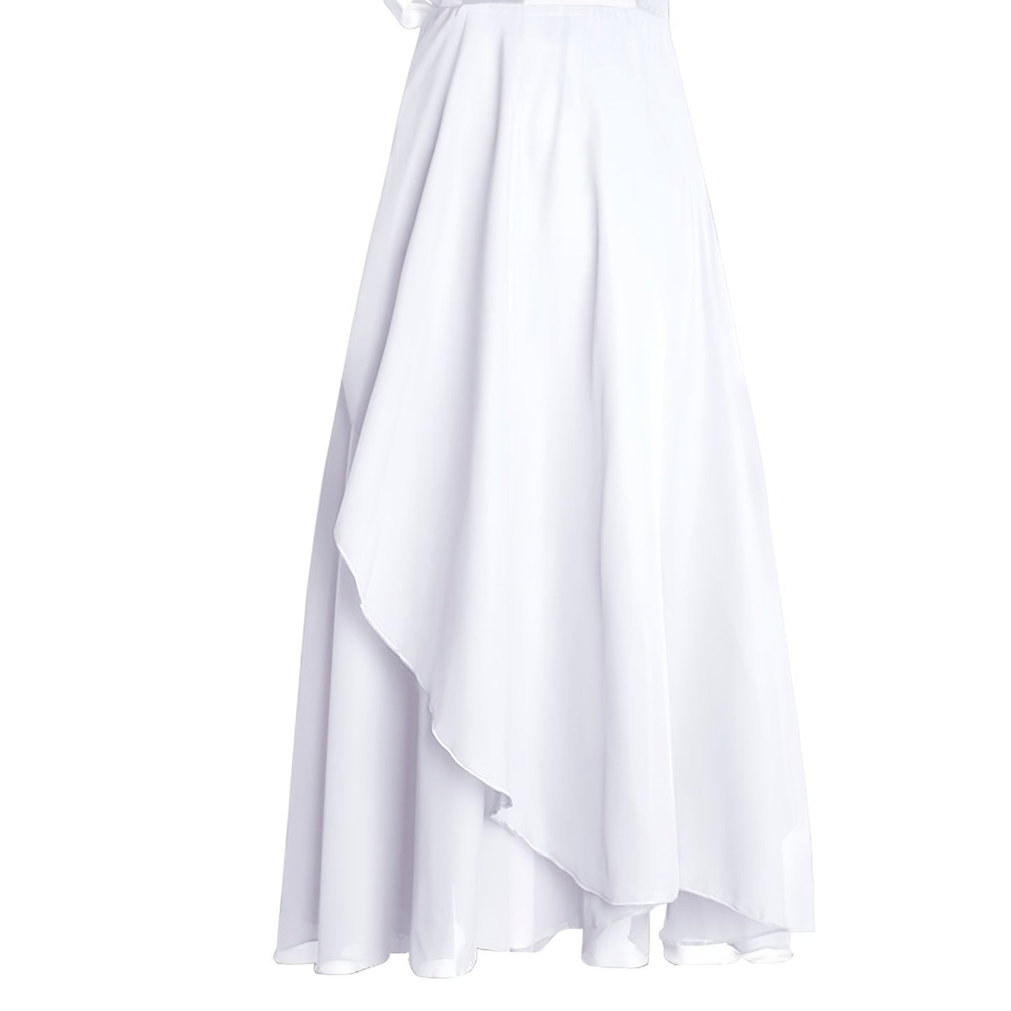 Ruffle Asymmetrical Hem Dance Skirts, Chiffon High Waist Ballet One Piece Wrap Skirts, Women's Ballet Wear