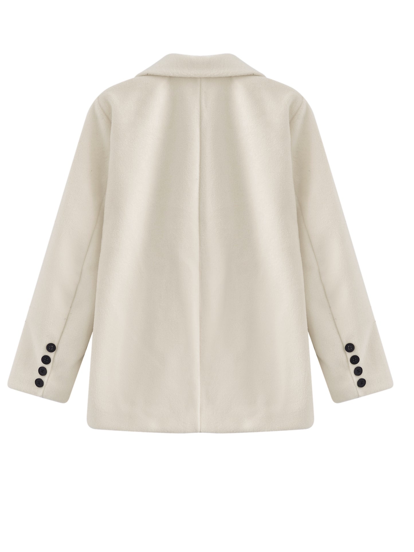 Sixsr Notched Collar Button Front Coat, Elegant Long Sleeve Coat For Office & Work, Women's Clothing