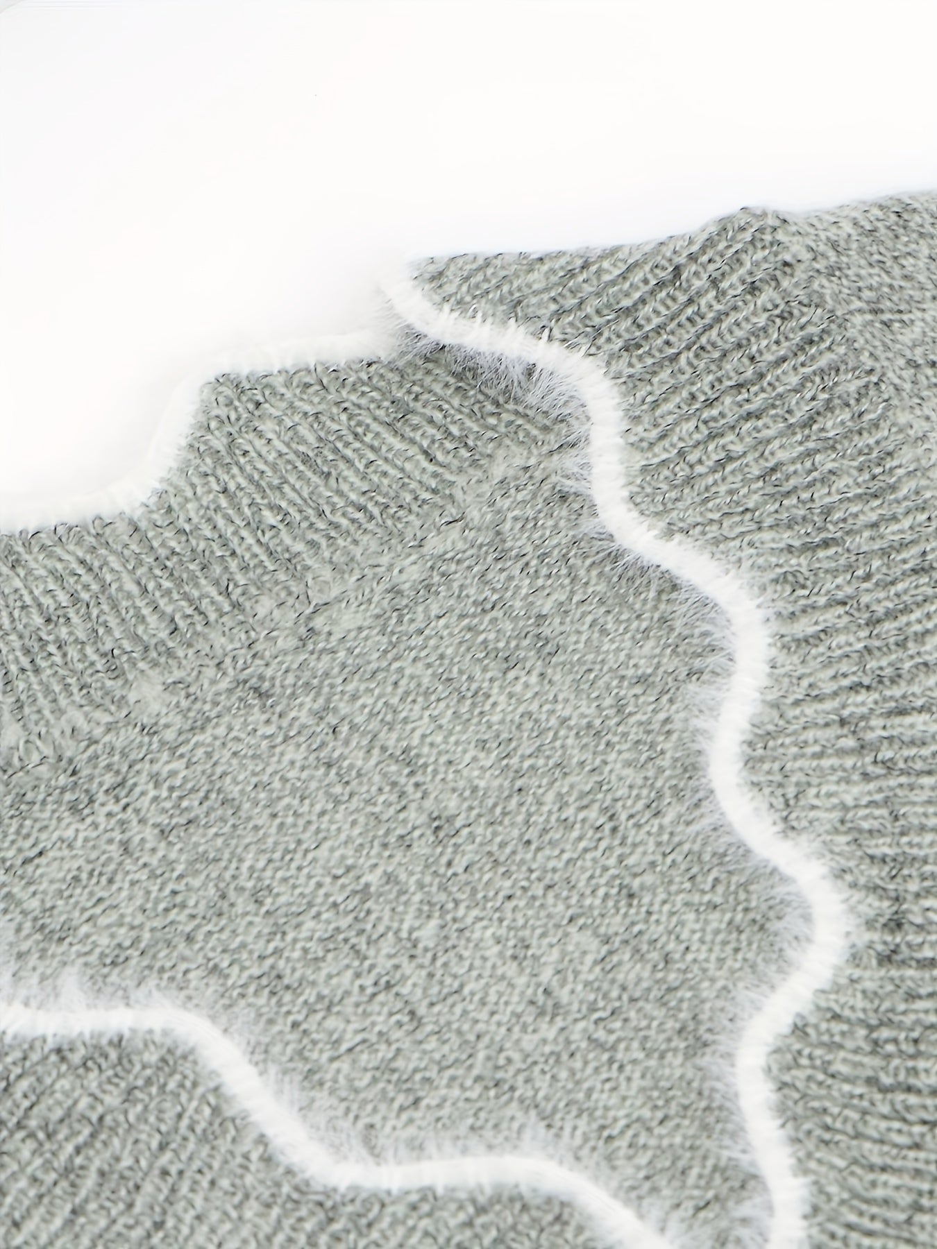 Sixsr Scallop Trim Knit Sweater, Casual V Neck Long Sleeve Sweater, Women's Clothing