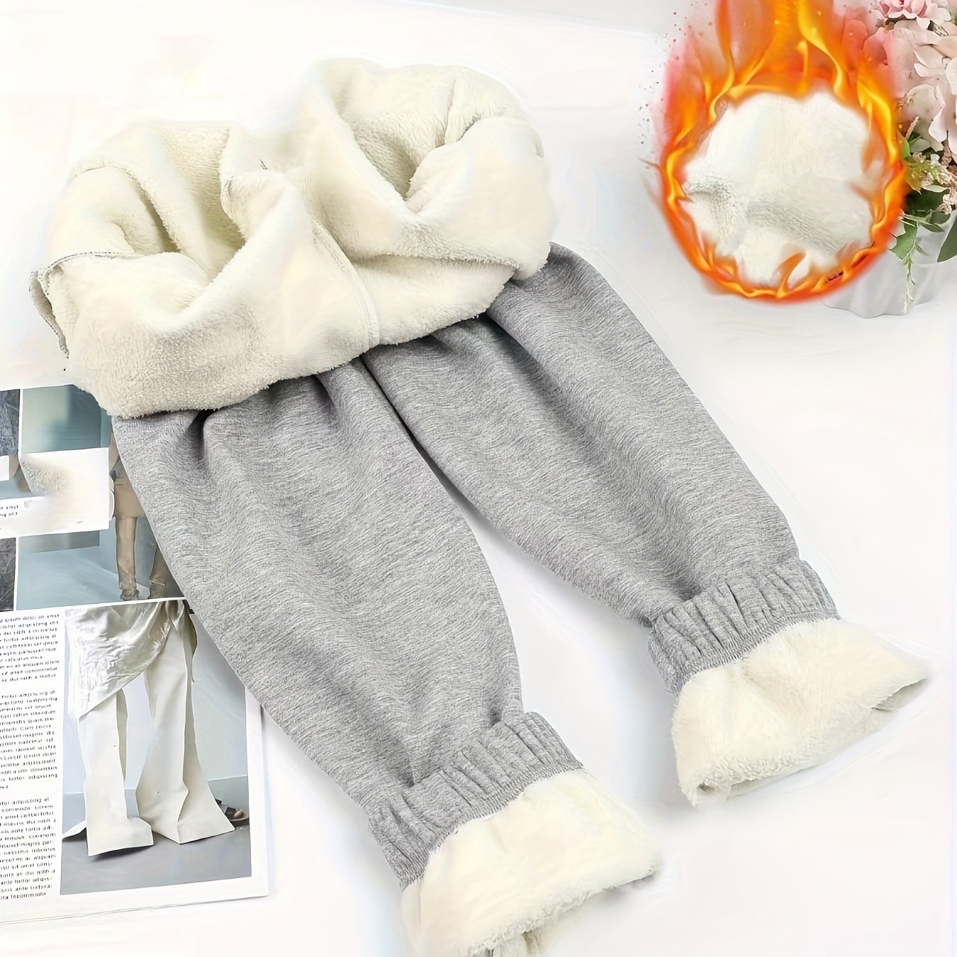 Sixsr Fleece Thickened Sweatpants, Winter Warm Sports Running Pants, Women's Activewear