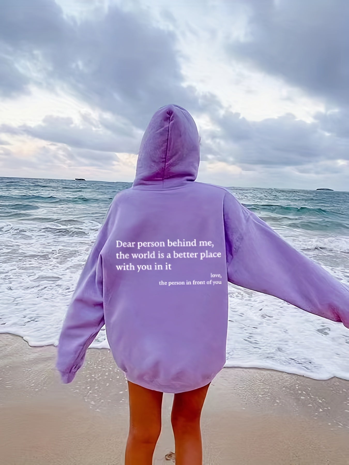 Sixsr Letter Print Hoodies, Long Sleeve Casual Sweatshirt For Winter & Fall, Women's Clothing
