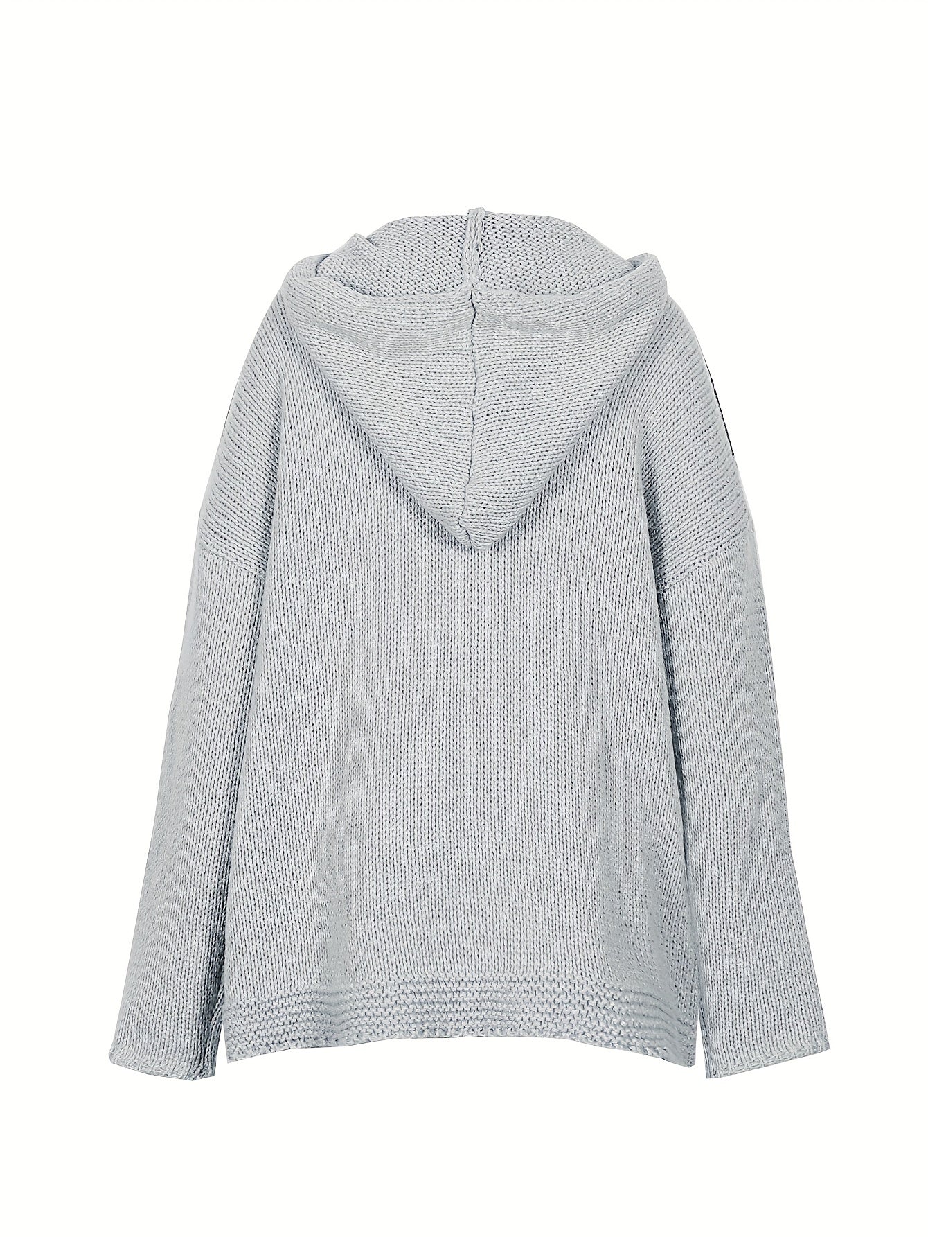 Sixsr Plus Size Casual Sweater, Women's Plus Colorblock Stripe Print Long Sleeve Hooded Jumper