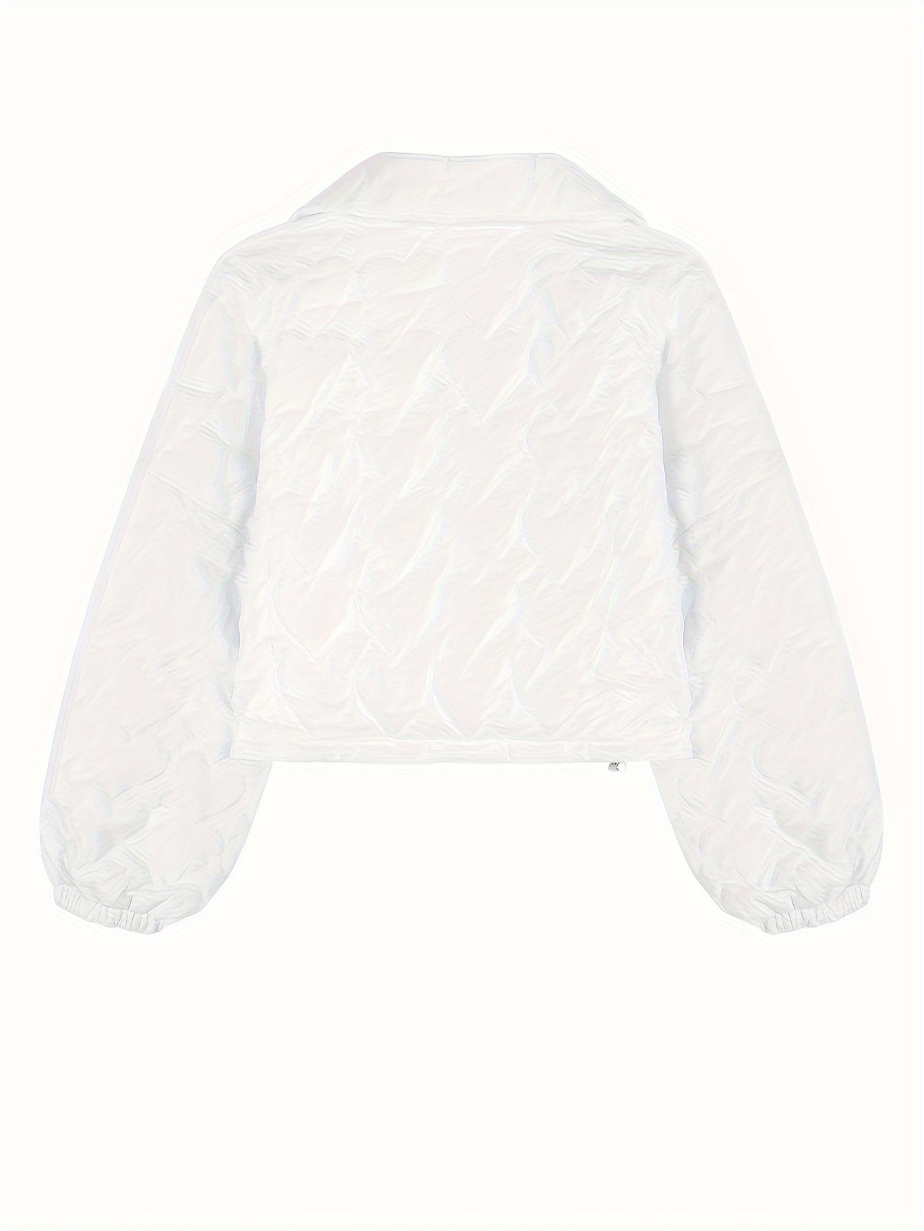 Sixsr Heart Pattern Zip Up Jacket, Casual Collared Long Sleeve Warm Outerwear For Fall & Winter, Women's Clothing