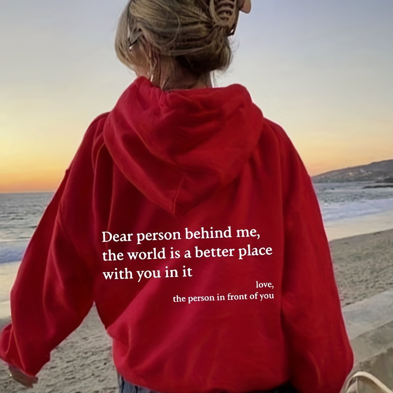 Sixsr Letter Print Hoodies, Long Sleeve Casual Sweatshirt For Winter & Fall, Women's Clothing