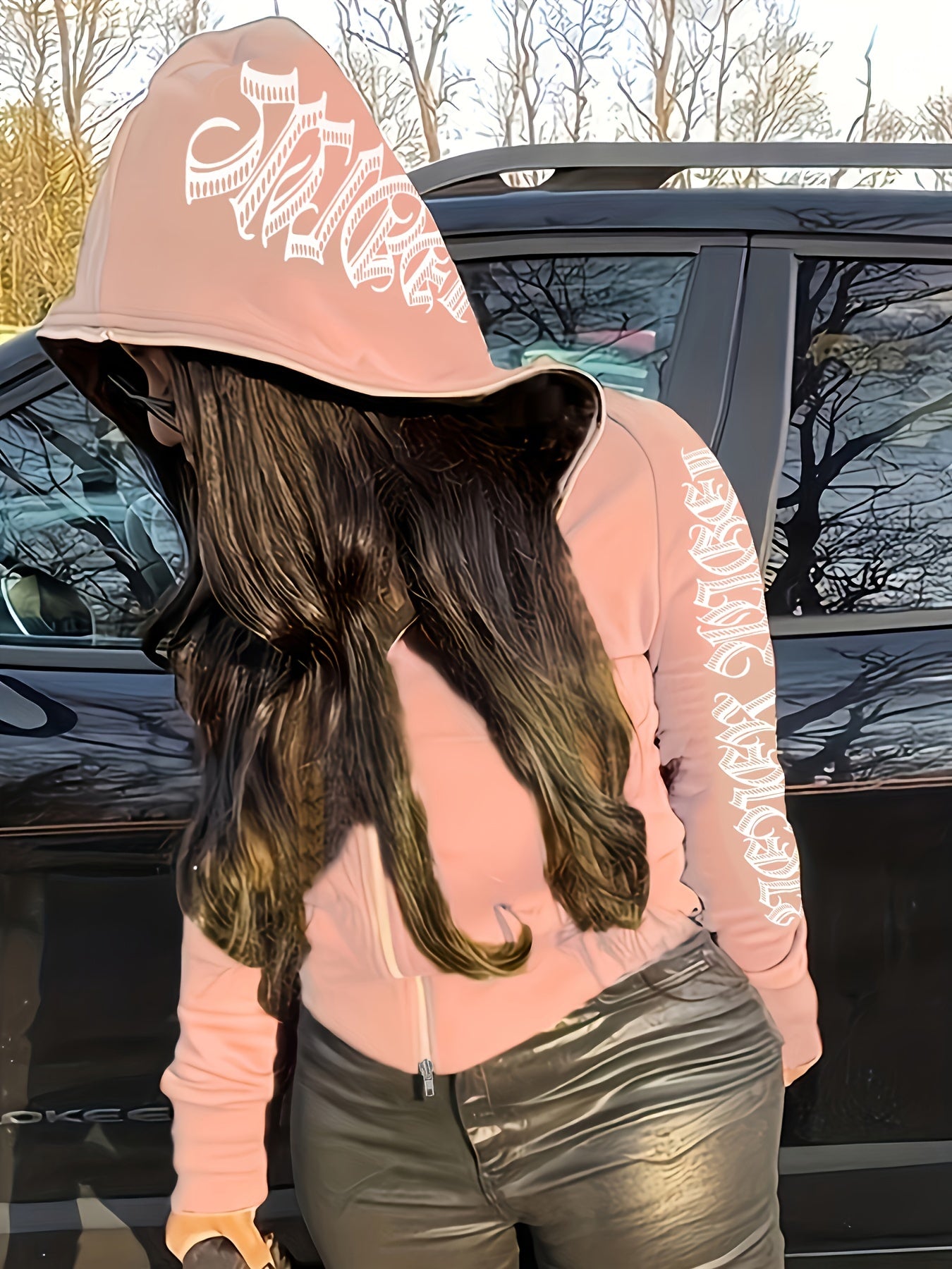 Sixsr Full Zip Up Hooded Sweatshirts, Long Sleeve Top Solid Color Jacket, Graphic Sweatshirt Hoodies Women's Sweatshirts