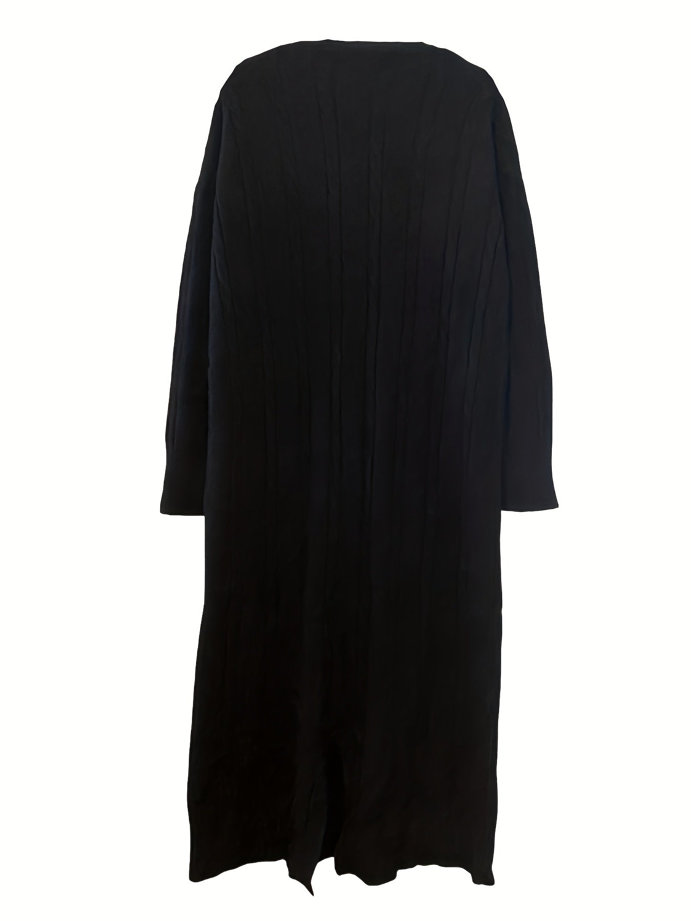 Sixsr Solid Cable Knit Sweater Dress, Casual Long Sleeve Midi Dress, Women's Clothing