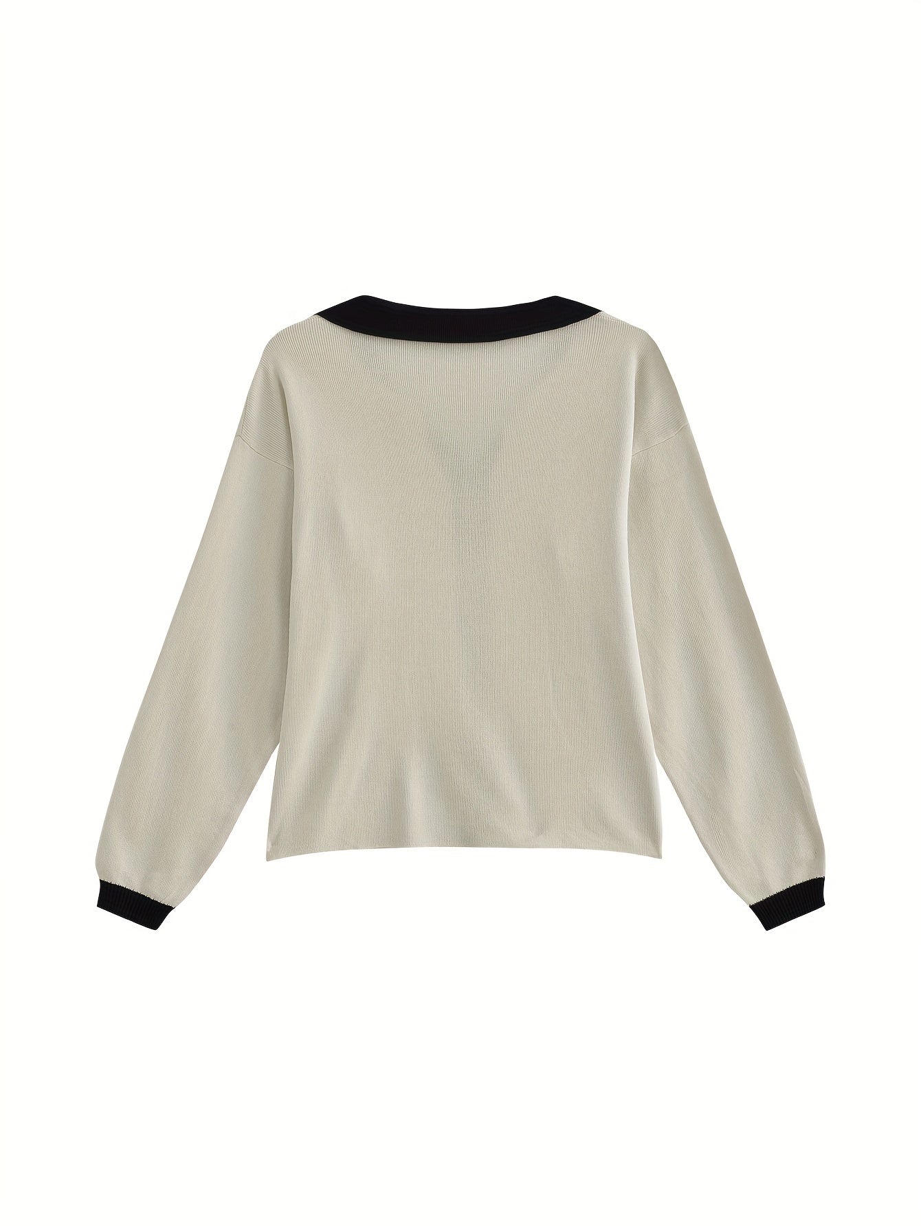 Sixsr Color Block Button Front Cardigan, Casual Long Sleeve Outwear, Women's Clothing