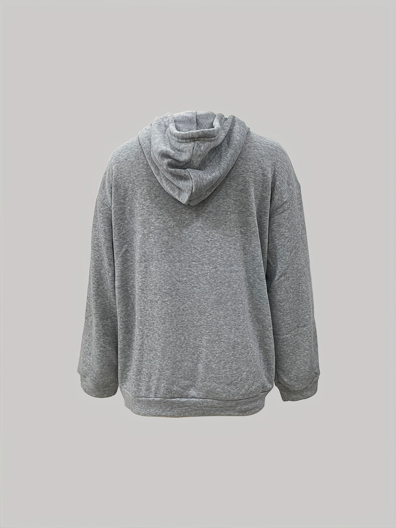 Sixsr Letter Print Kangaroo Pocket Hoodie, Casual Long Sleeve Drawstring Hoodies Sweatshirt, Women's Clothing