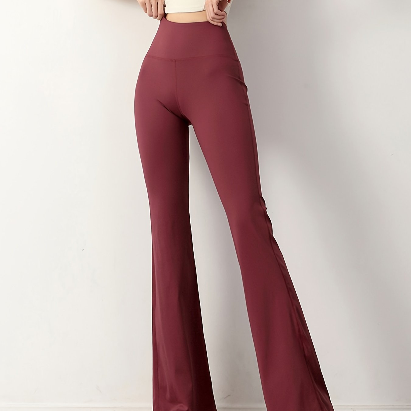 Sixsr  High Waist Bell Bottom Yoga Pants for Women - Slimming and Butt-Lifting Activewear for Fitness, Dance, and Workout - Stretchy and Comfortable Bootcut Pants