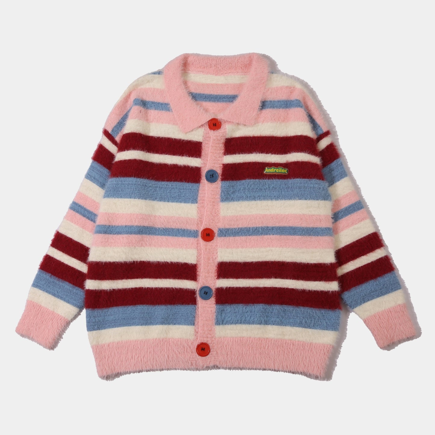 Sixsr Elegant Retro Striped Mid Stretch Cardigan, Men's Casual Vintage Style V Neck Button Up Cardigan For Fall Winter