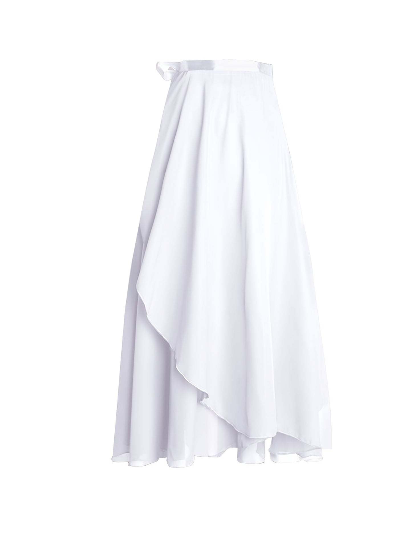 Ruffle Asymmetrical Hem Dance Skirts, Chiffon High Waist Ballet One Piece Wrap Skirts, Women's Ballet Wear