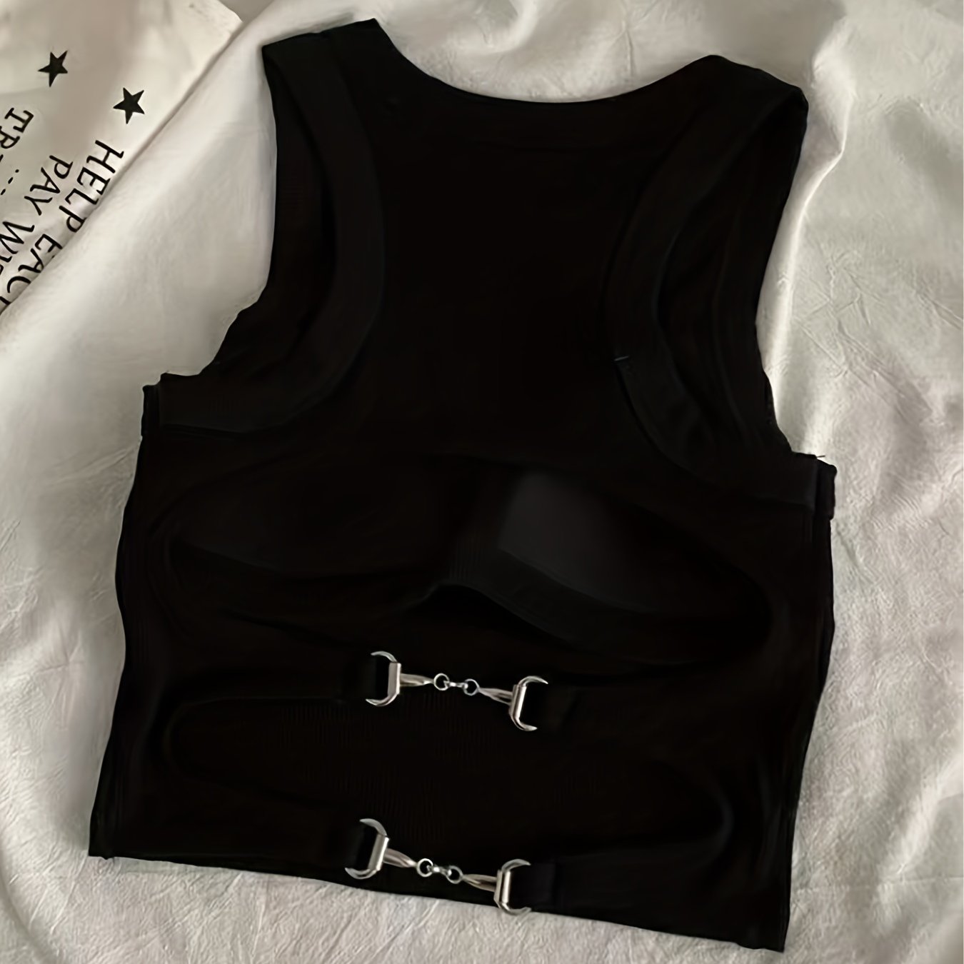 Sixsr Girls Ribbed Tank Top, Hot Backless Design Padded Sleeveless Top, Summer Clothes For 13-18 Y