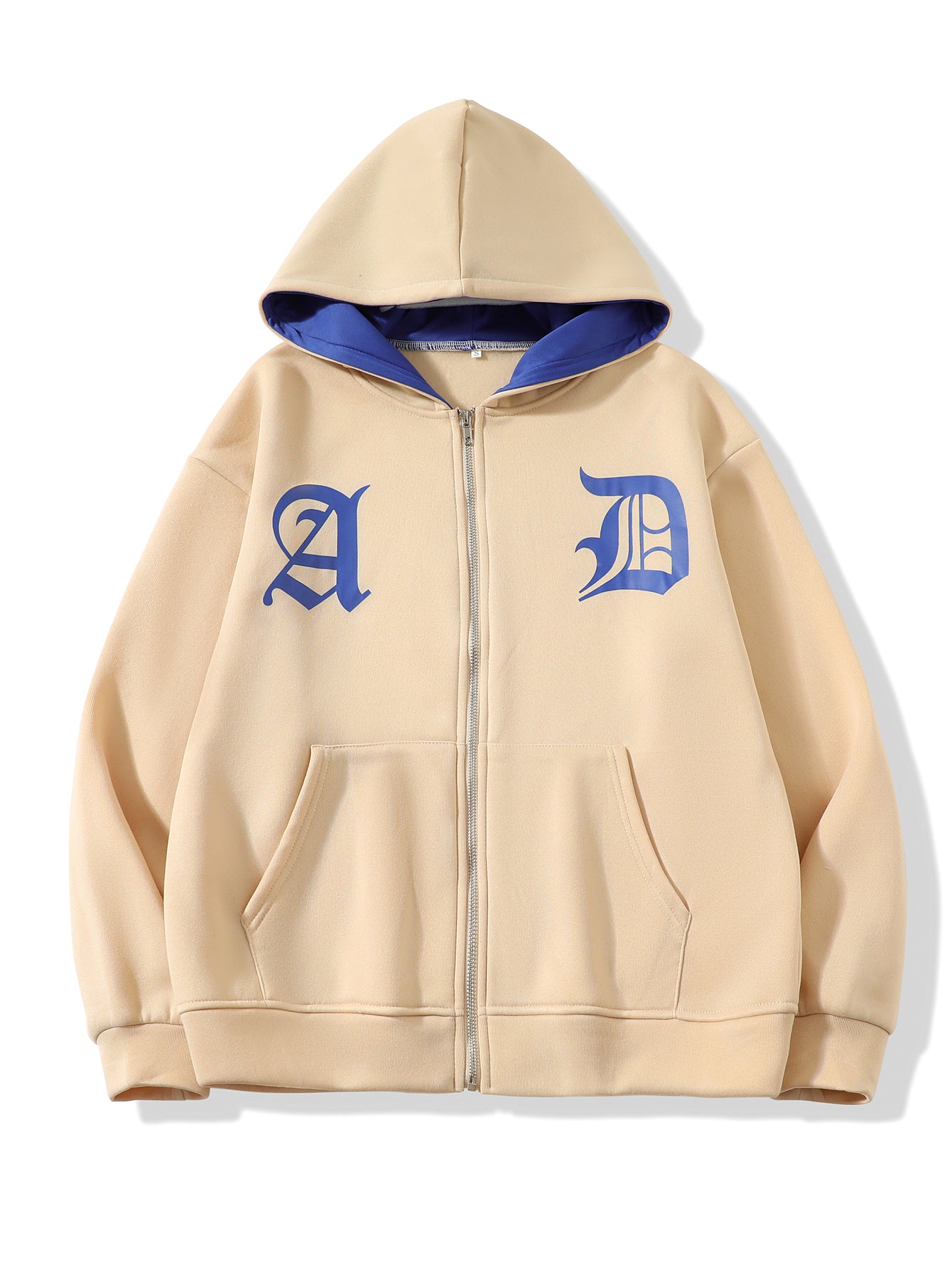 Sixsr Letter Print Pockets Zip Up Hoodie, Long Sleeve Autumn Street Casual Sweatshirt, Women's Clothing